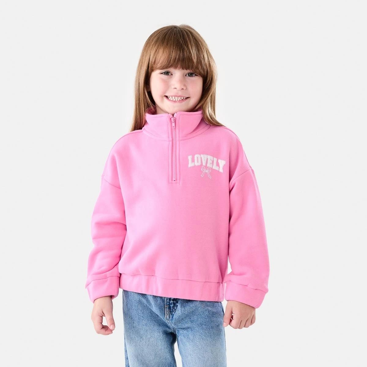 1 Quarter Zip Fleece Sweatshirt Lovely, 1 of 8