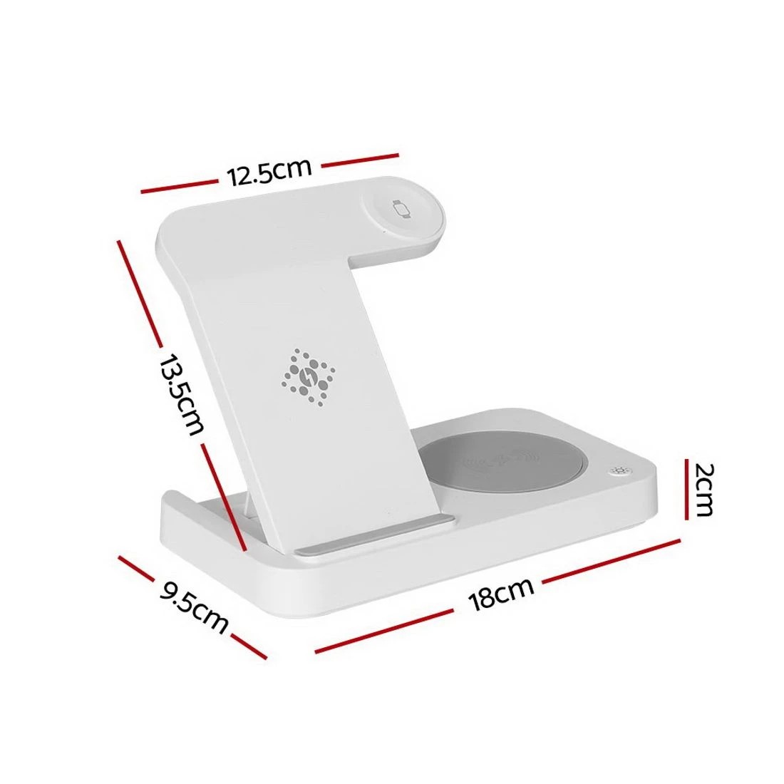 2 Devanti 4-in-1 Wireless Charger Station Fast Charging for Phone - White, 2 of 7