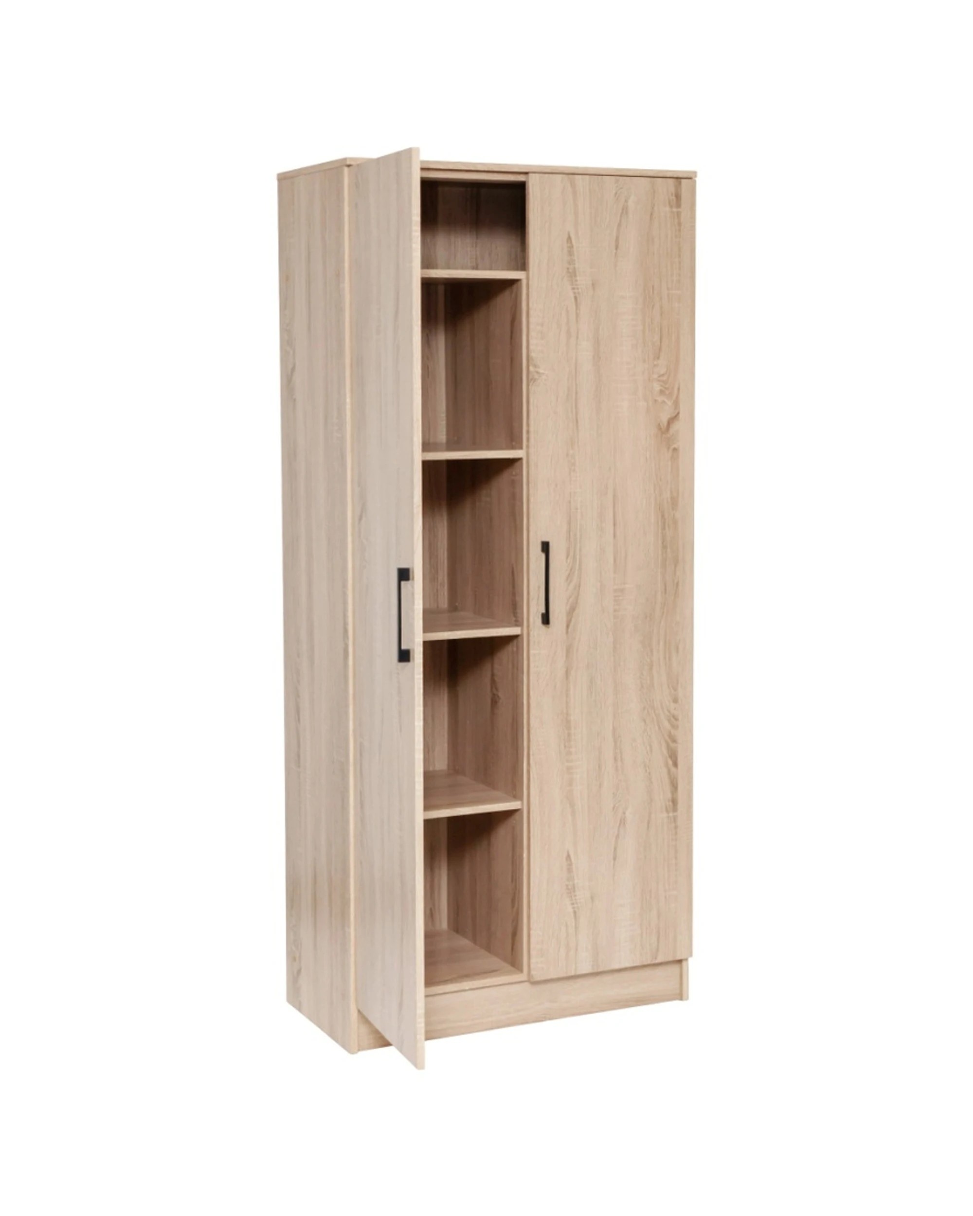 3 Alpine Bay Multipurpose Broom Cupboard 2 Door Storage Unit Light Sonoma Oak - Brown, 3 of 9