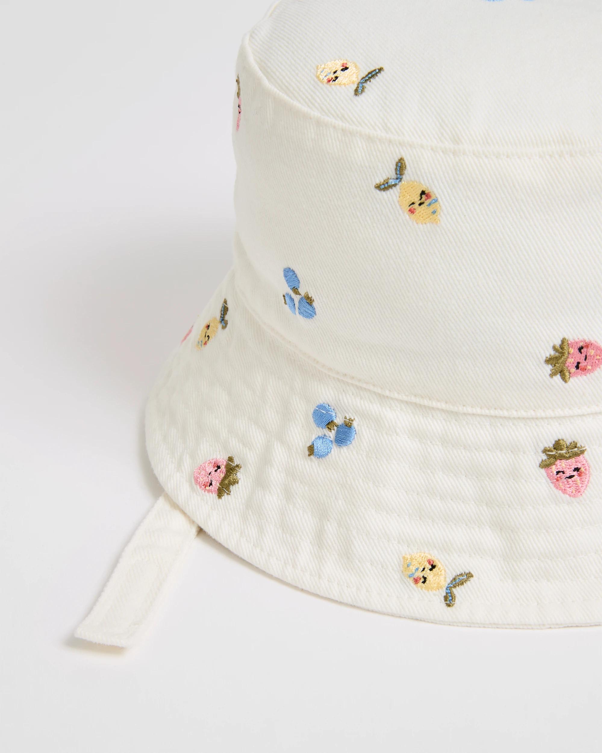 2 Target Baby Embroidered Bucket Hat FRUITS CREAM, 2 of 2
