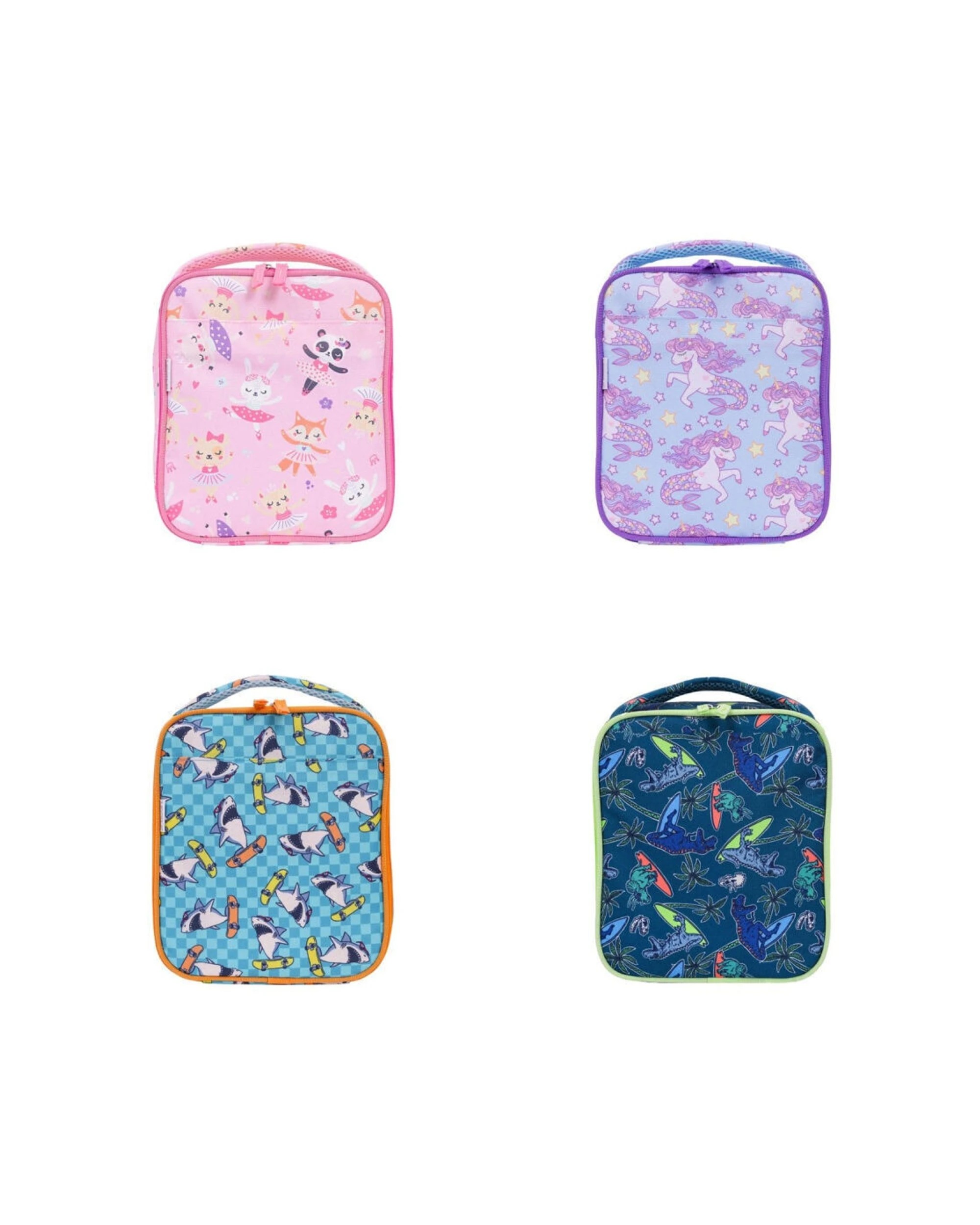 6 Splosh 2PK Out & About Shark Kids Children Insulated Lunch Bag Waterproof Polyester 21x25cm - Blue, 6 of 7