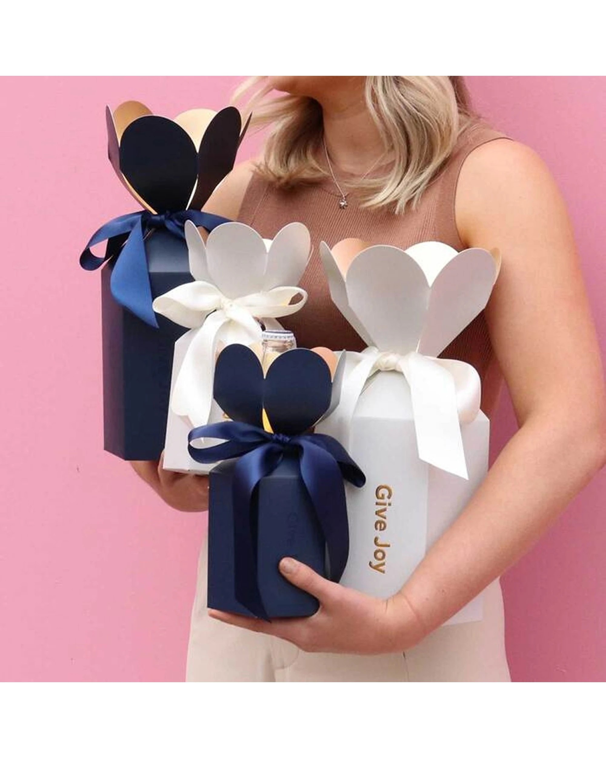 2 Edible Blooms Thank You Gift Set Gourmet Chocolates Bloom Box Navy - Blue, 2 of 4