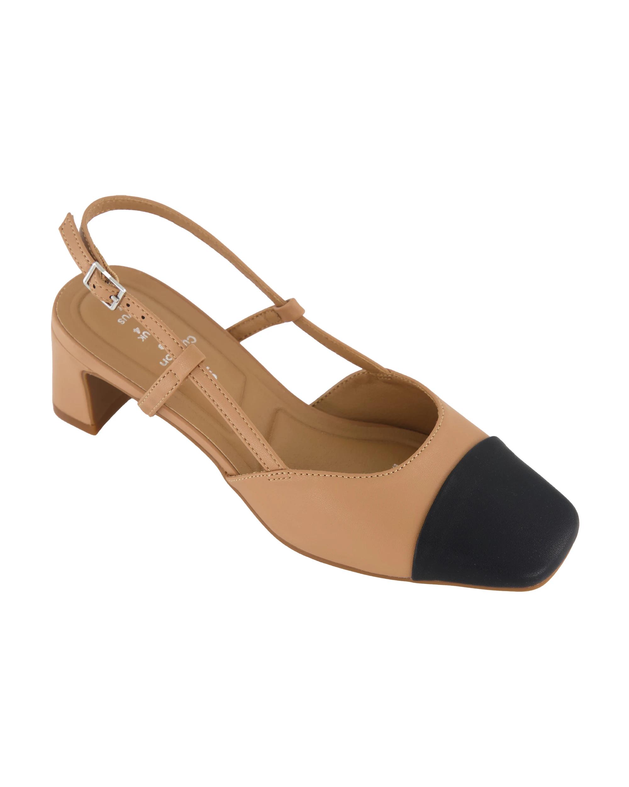 5 Slingback Toe Cap Heels Taupe, 5 of 5
