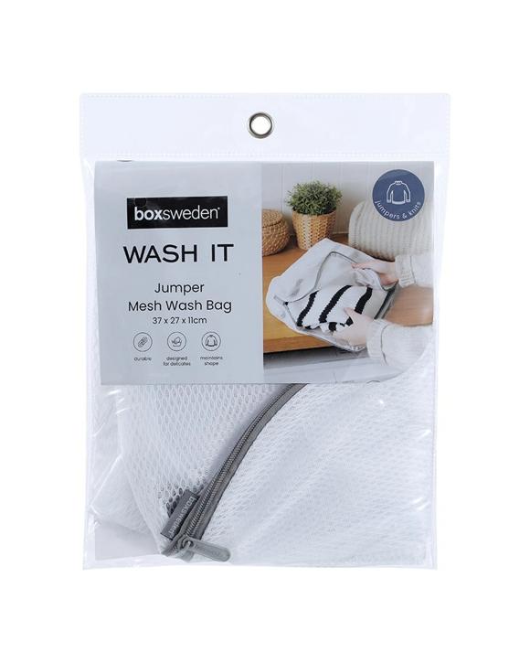 Boxsweden Wash It 37x27cm Washing Machine Mesh Clothes Bag Laundry Storage White
 - White