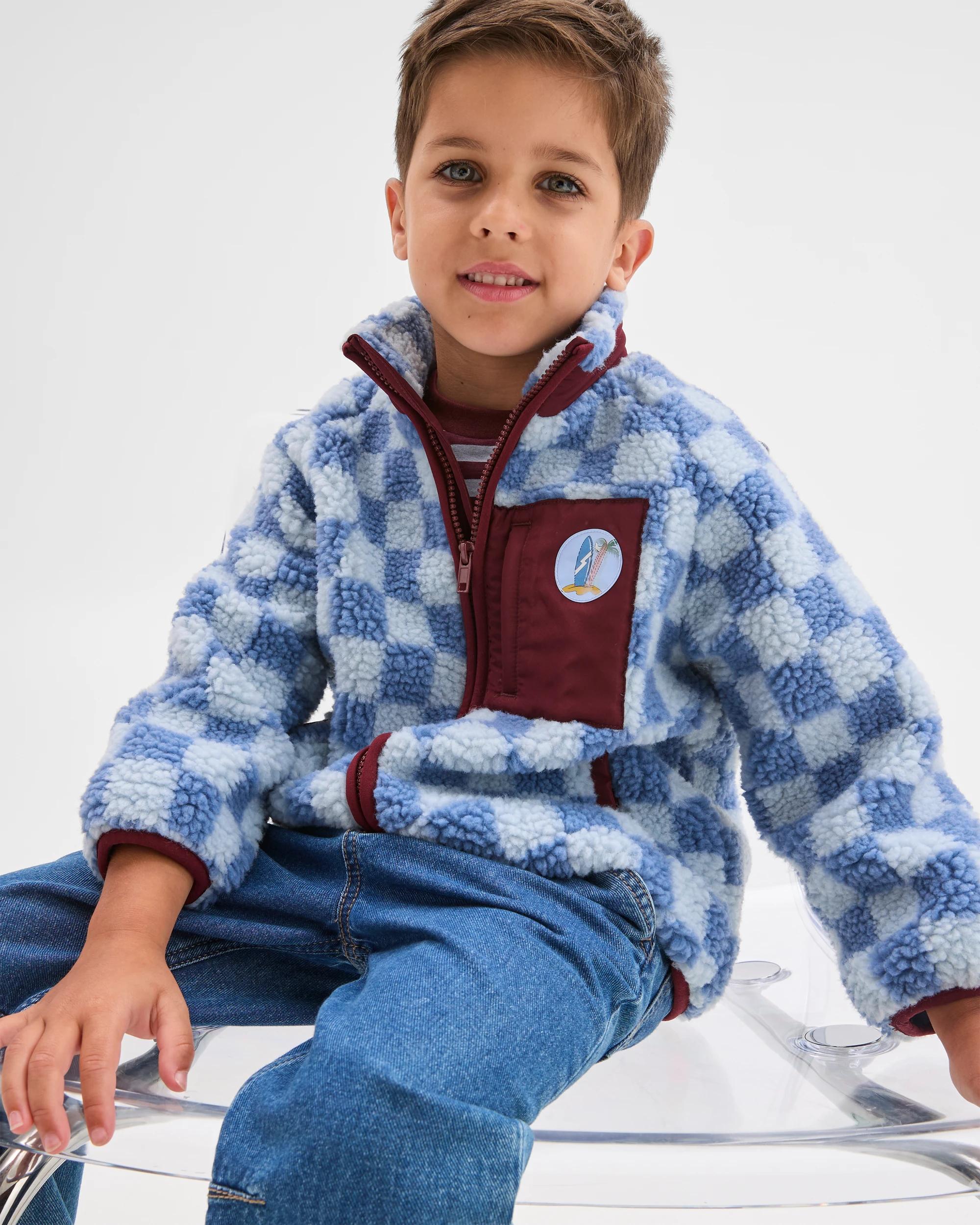 3 Target Kids Teddy Fleece Zip Through Jumper BLUE, 3 of 7