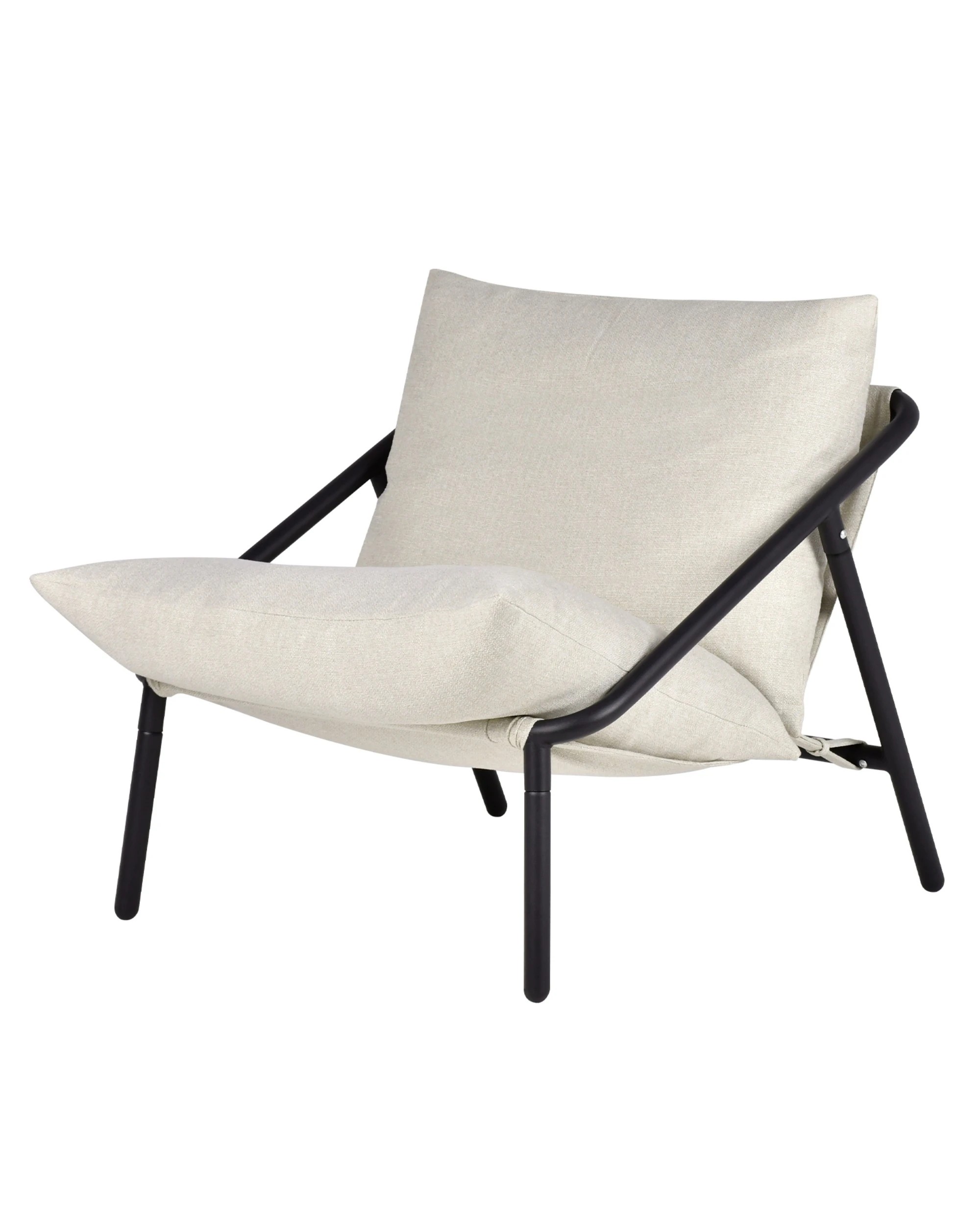 1 Advwin Accent Chair Chenille Lounge Sling Chair with w/ Upholstered Cushions Modern Reading Chair w/ Metal Frame, 1 of 8