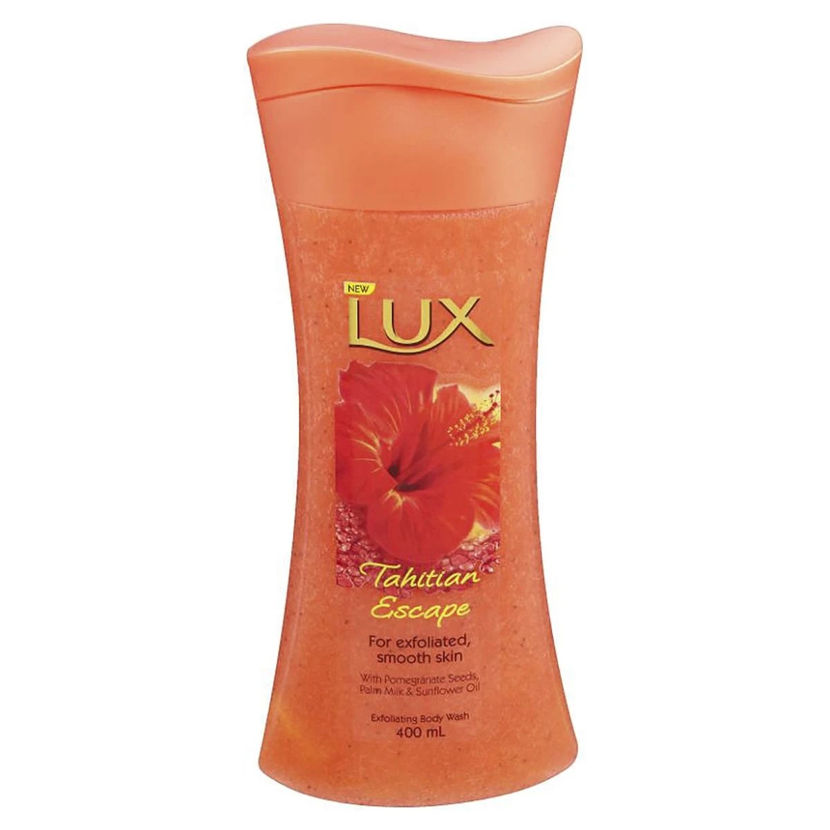 1 LUX Tahitian Escape Exfoliating Body Wash 400ml - Pomegranate Seeds, Palm Milk & Sunflower Oil