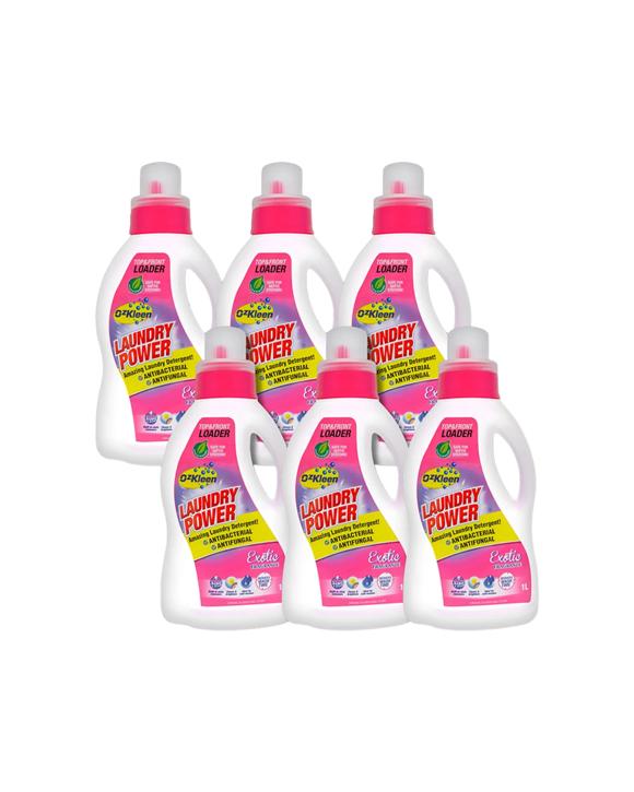 OzKleen Laundry Power 1L Spring Fresh Pack of 8 - Liquid Detergent for Top & Front Loaders - Pink