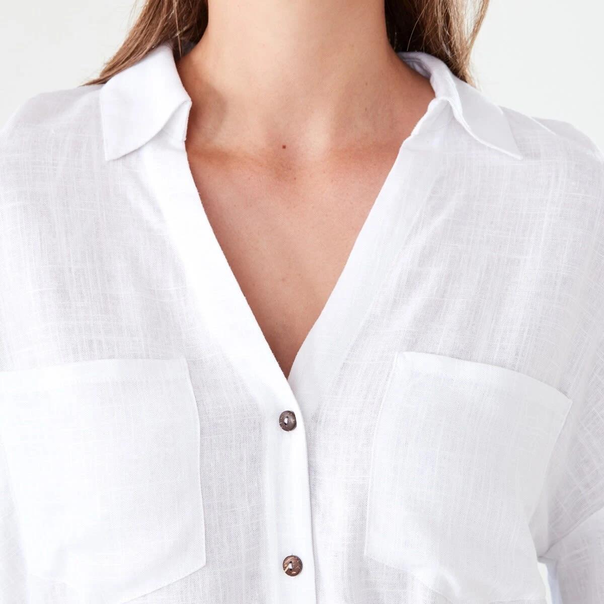 5 Short Sleeve Roll Sleeve Tab Shirt WHITE, 5 of 6