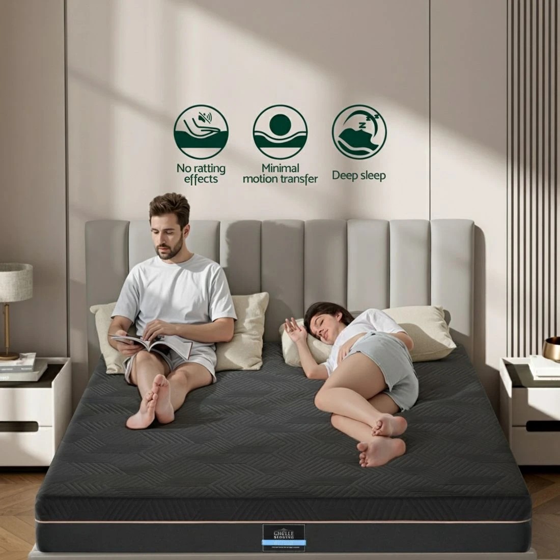 8 Giselle 18cm Memory Foam Mattress Green Tea Foam Cool Gel Foam Mattresses - King Bed - Black, 8 of 10