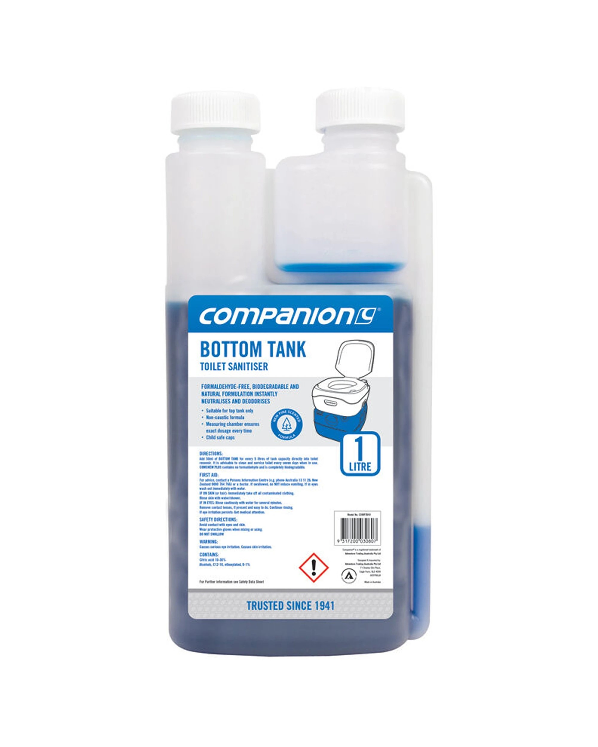 1 Companion Toilet Chemical Bottom Tank 1L Toilet Sanitiser Biodegradable - Clear, 1 of 1