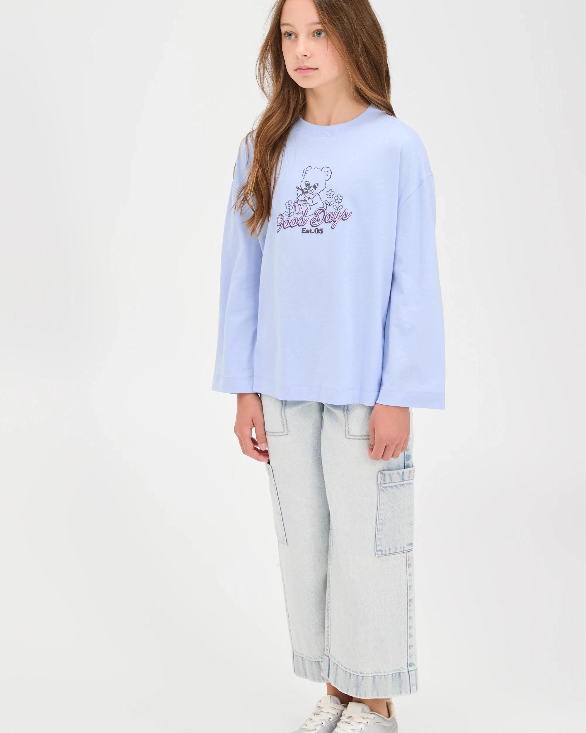 1 Target Kids Australian Cotton Long Sleeve T-Shirt TEDDIES BLUE, 1 of 7