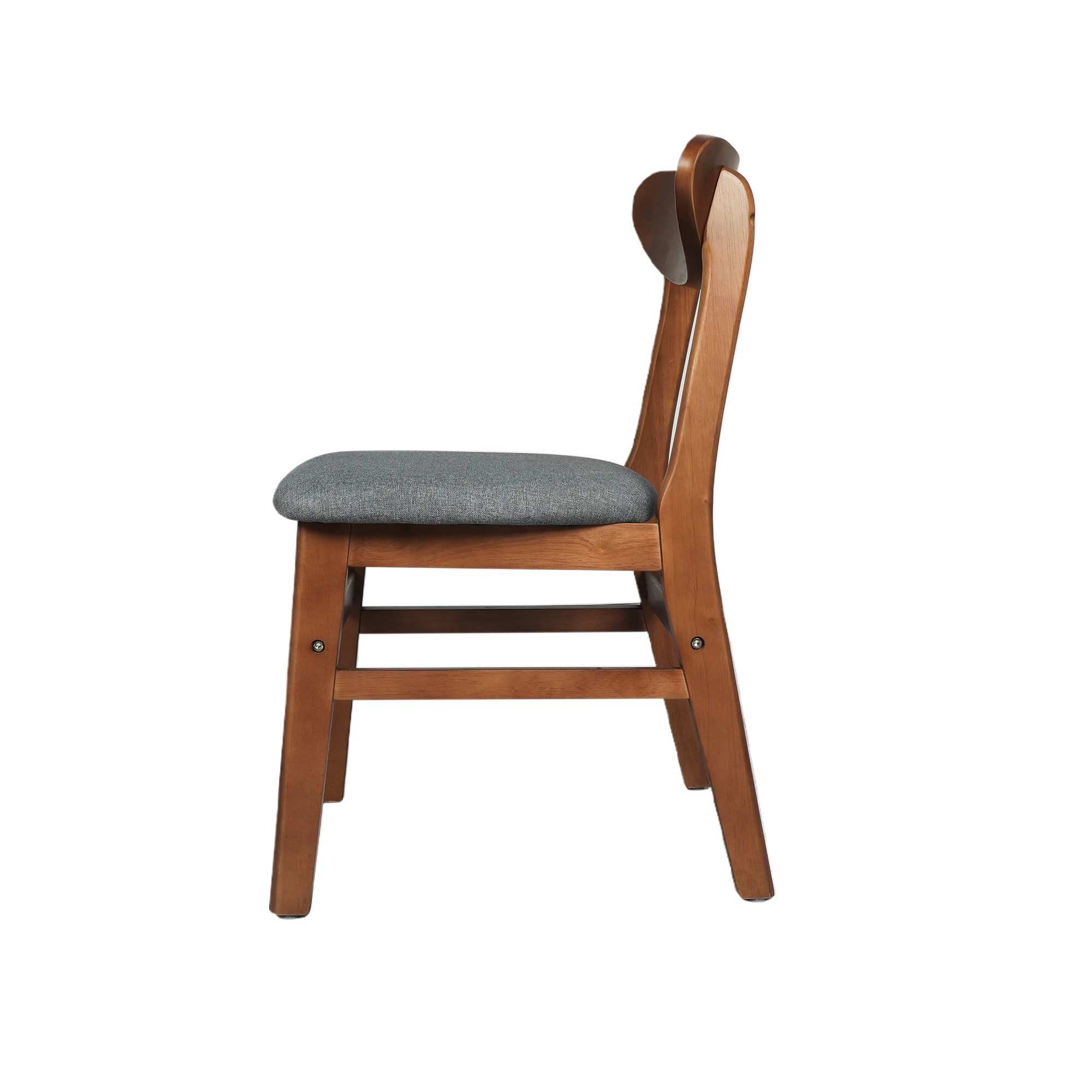 4 Levede 1 Set Of 6 Rubberwood Dining Chairs - Walnut, 4 of 7