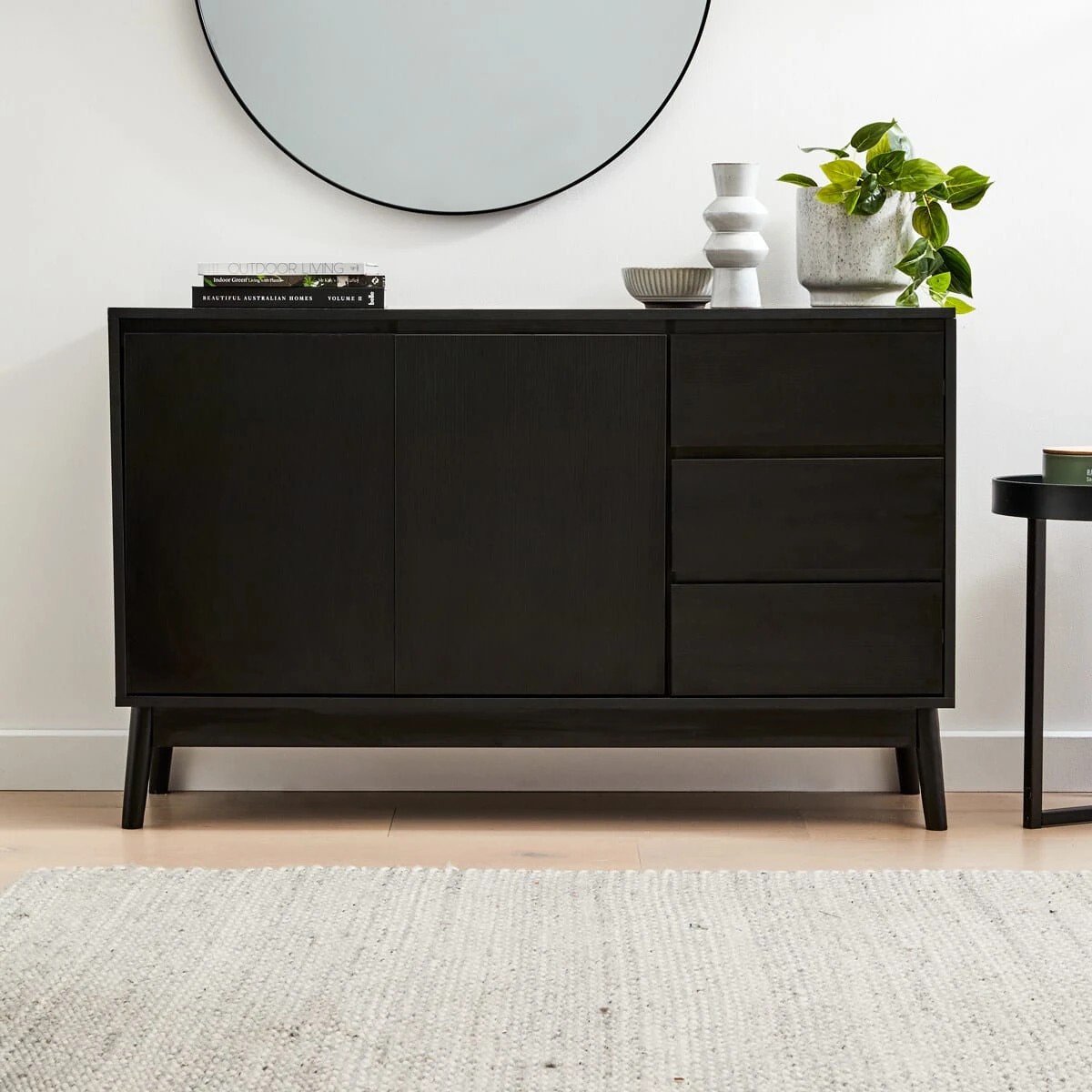 1 Thorne Buffet Unit with  Adjustable Shelves - Black, 1 of 10