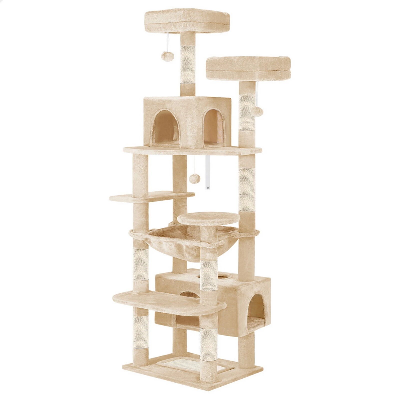 1 Beastie Cat Tree Tower Scratching Post Scratcher Condo House Furniture 184cm - Beige, 1 of 5