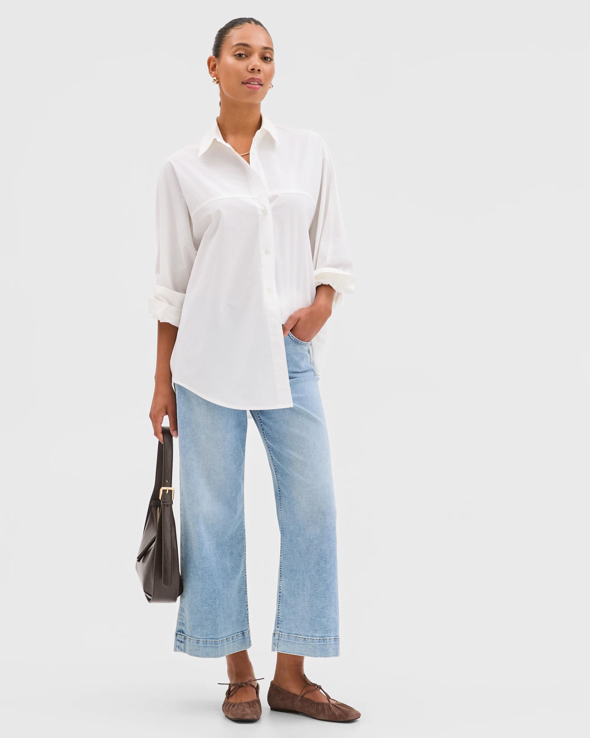 1 Target Kelsey Crop Length Wide Leg Denim Jeans RIMINI WASH, 1 of 5