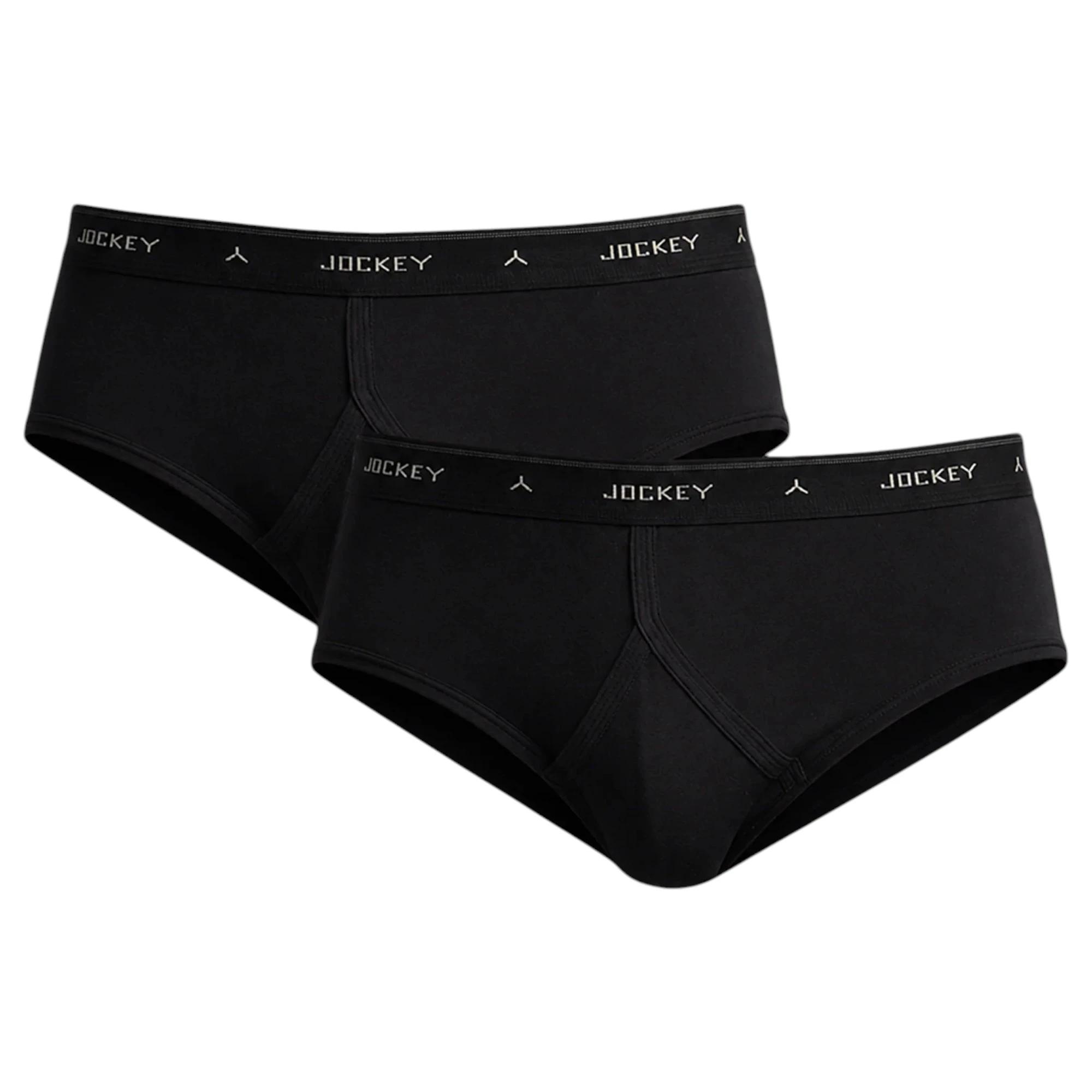 1 Jockey 8 Pack Mens Hipster Y-Front Brief Underwear BLACK, 1 of 4