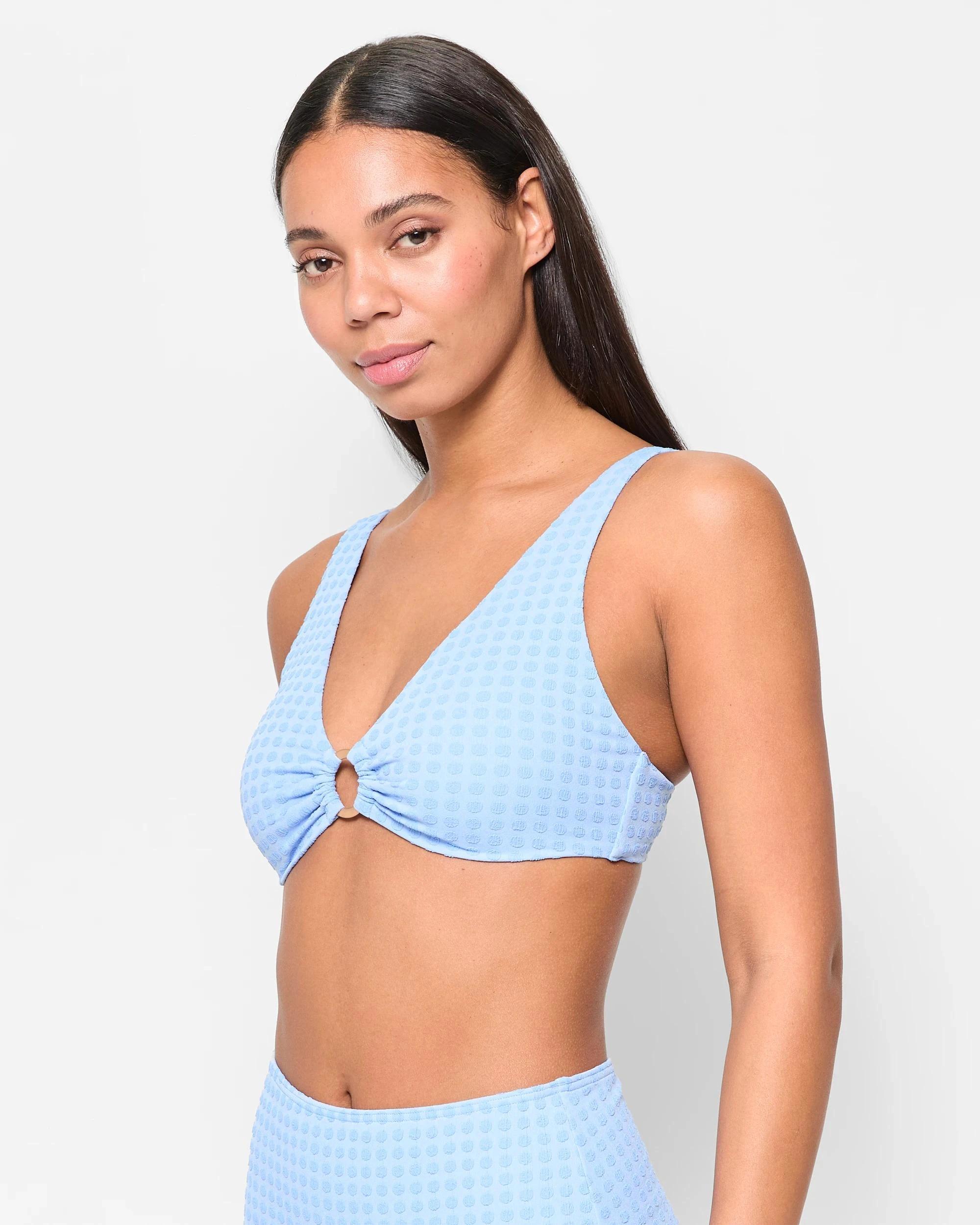 3 Target Plunge V-Neck Ring Bikini Top PERIWINKLE, 3 of 8