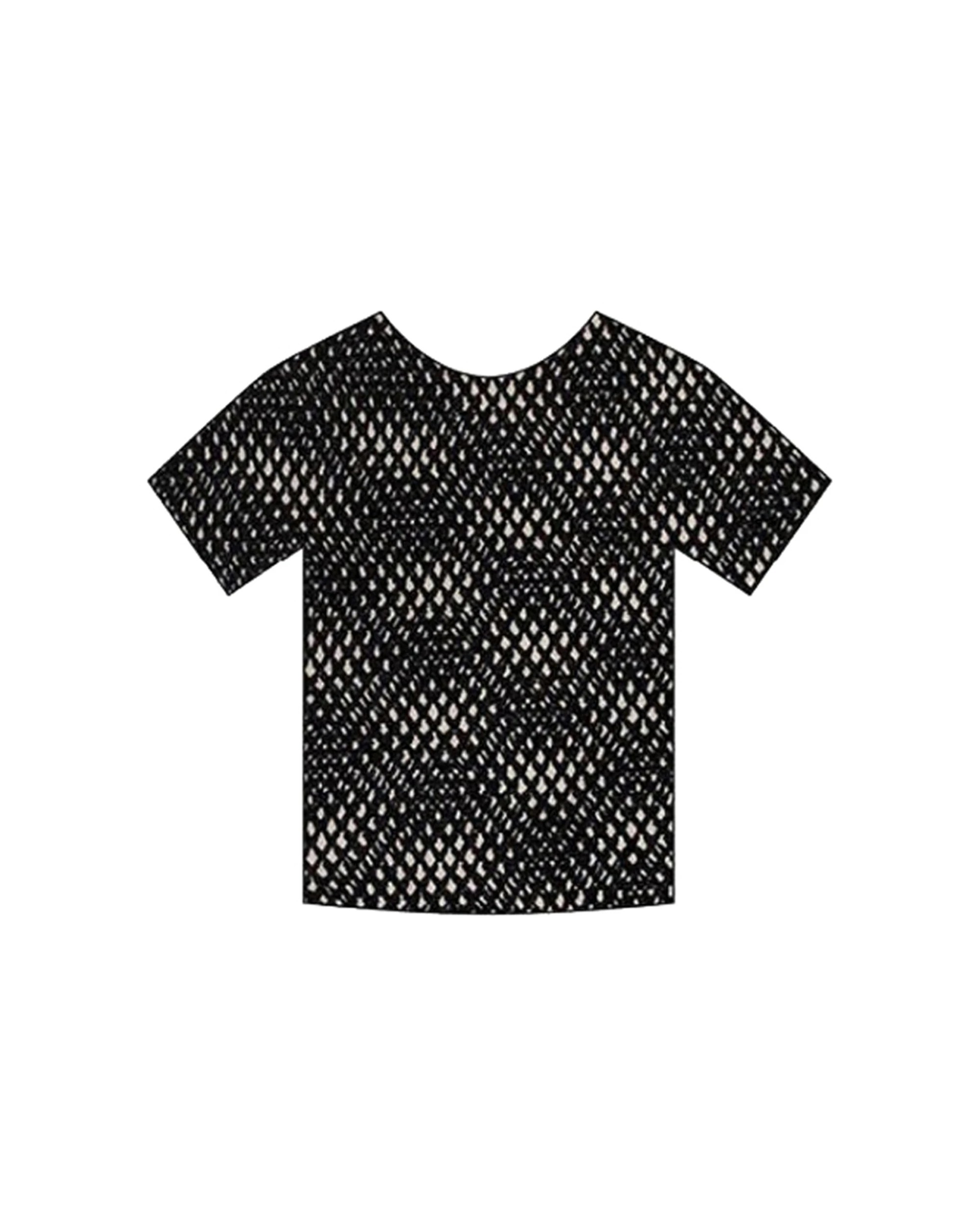 1 JD Party Fishnet Top Short Sleeve Party Wear One Size - Black, 1 of 1