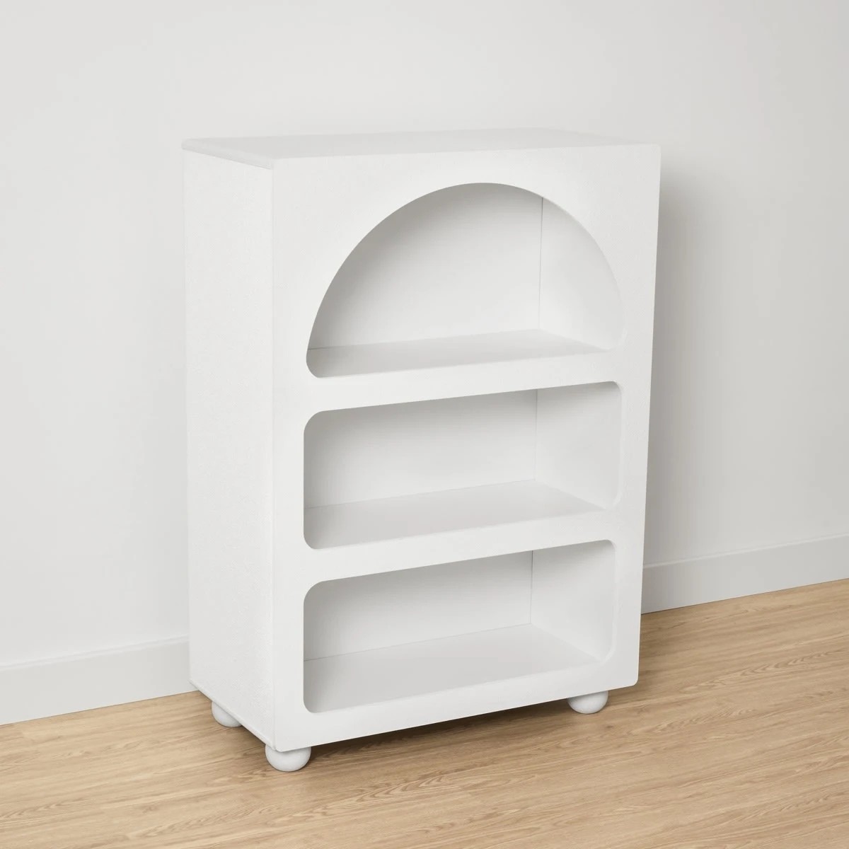 4 Textured Arched Bookcase - White, 4 of 9