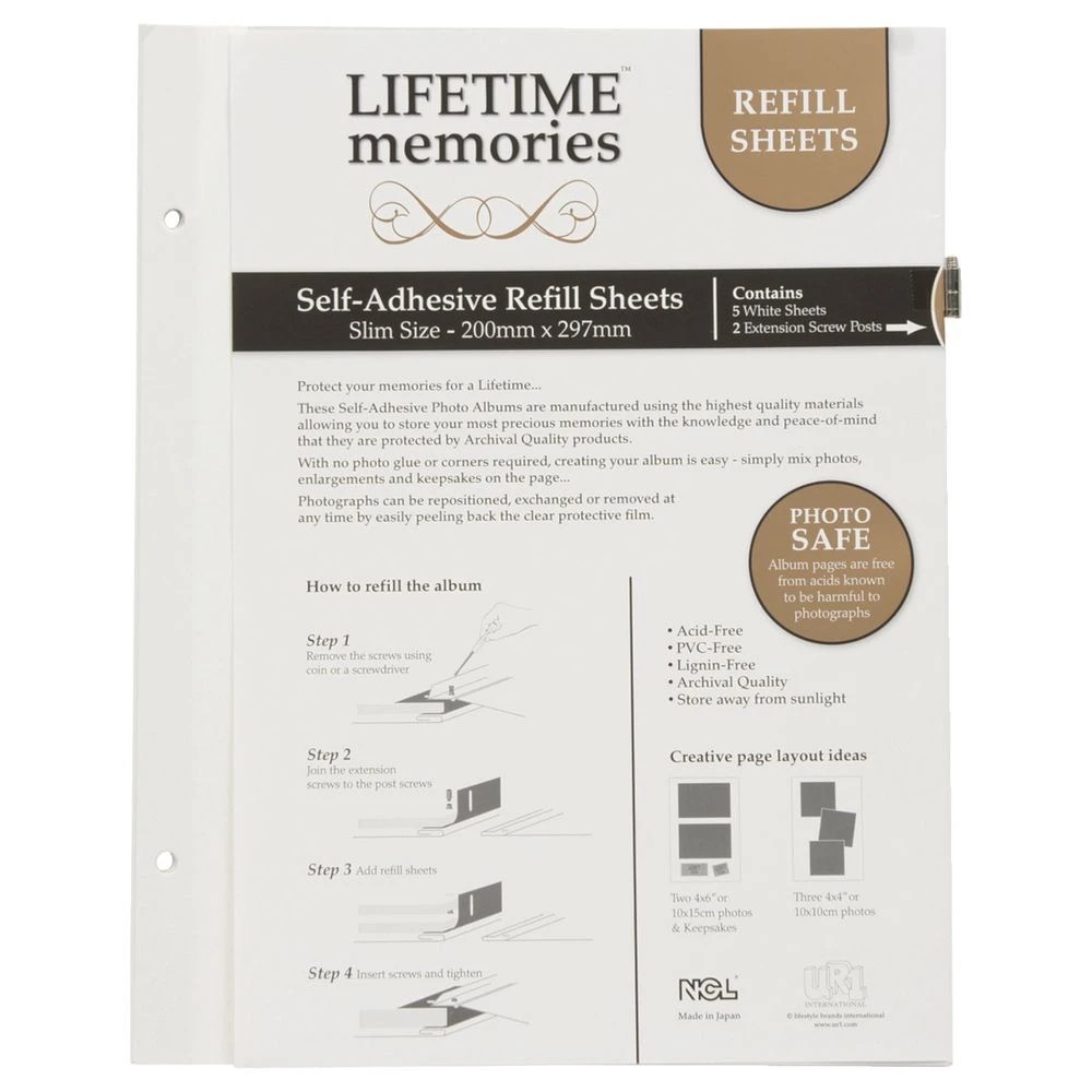3 NCL A4 Self-Adhesive Photo Album Refills 5 Pack White, 3 of 3