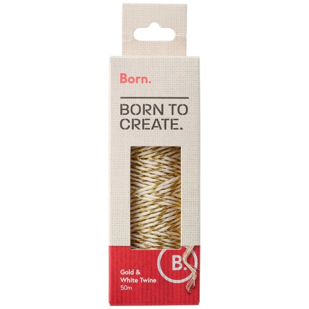 1 Born Twine 50m Gold and White, 1 of 3