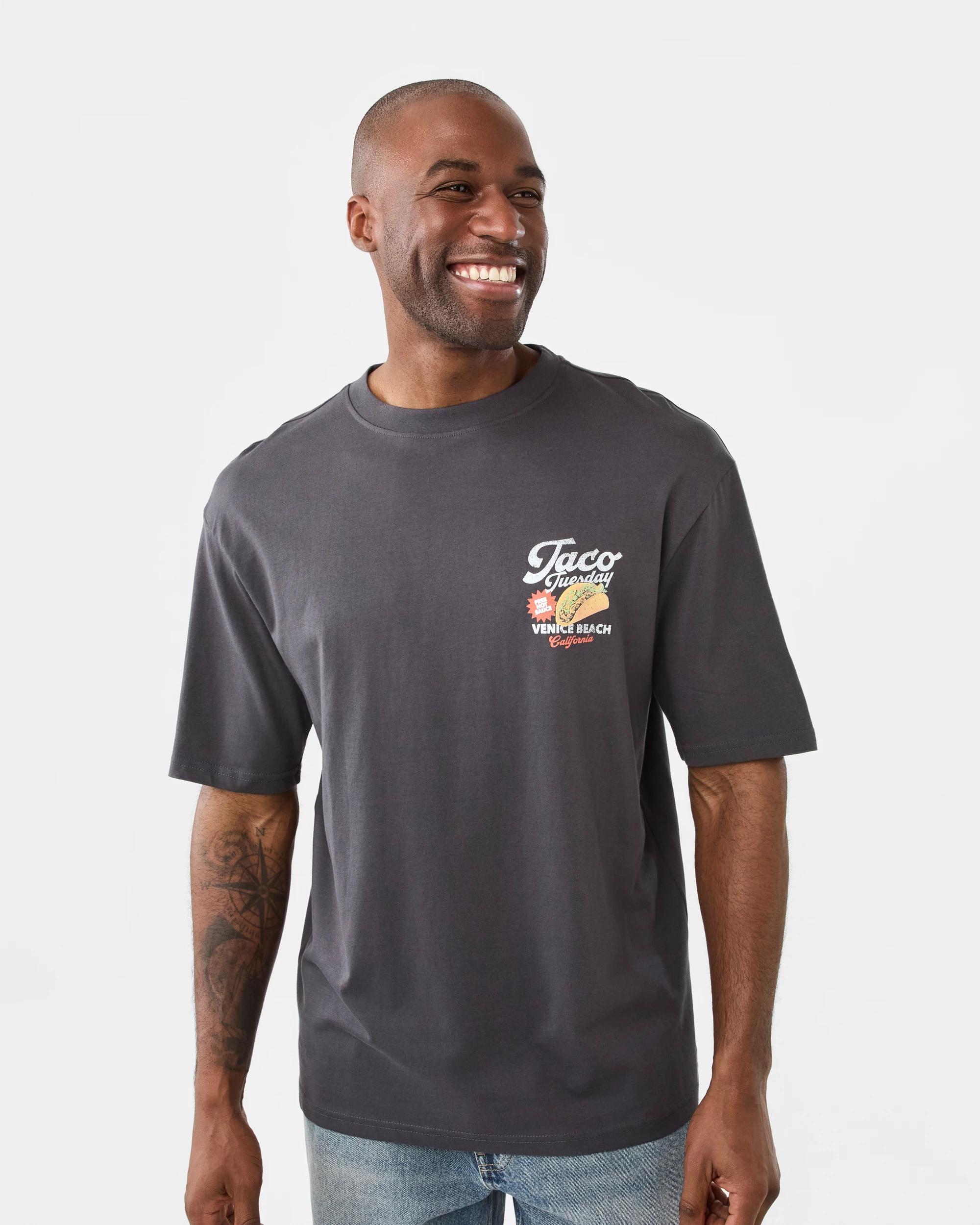 1 Oversized Print T-shirt Gry Taco, 1 of 7