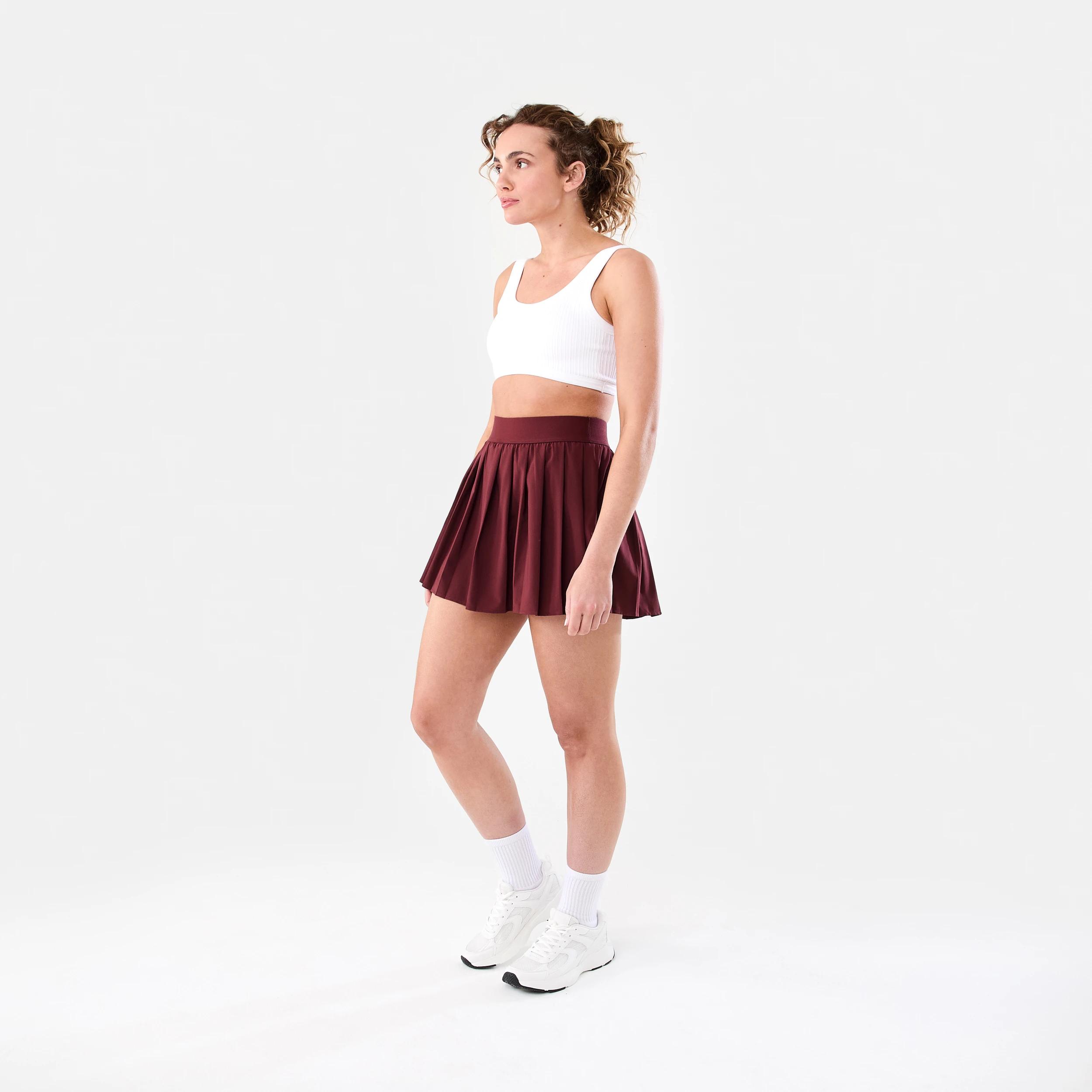 3 Active Womens Pleated Skort BURGUNDY CHERRY, 3 of 8