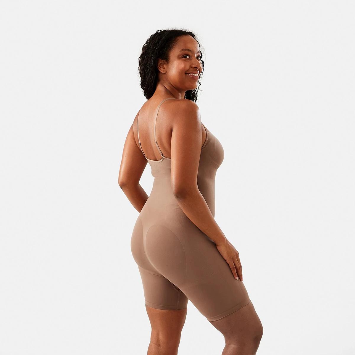 3 Longline Seamfree Bodysuit Tan, 3 of 6