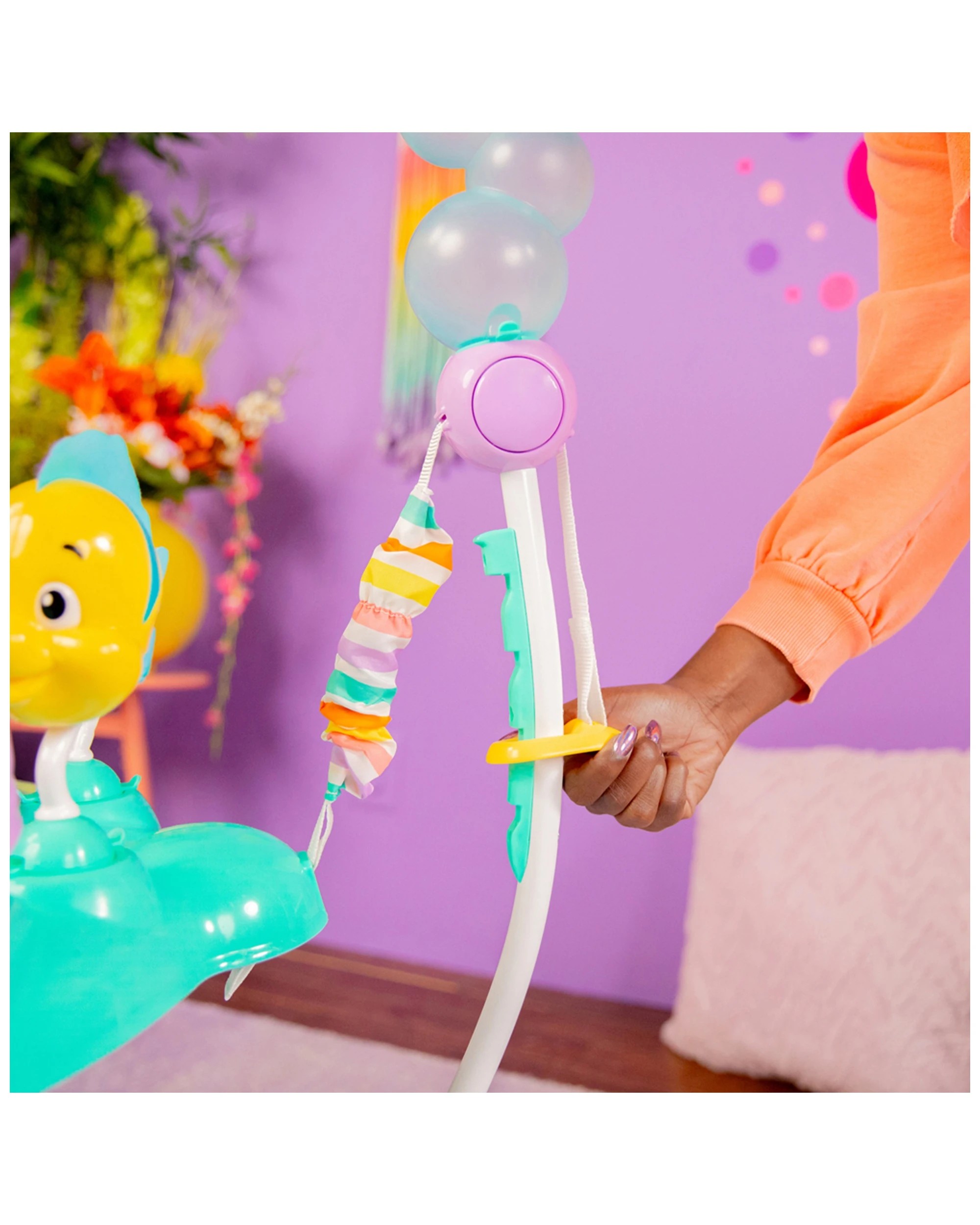 3 Bright Starts Disney The Little Mermaid Sea Of Activities Baby Jumper 6m Plus - Multi, 3 of 6