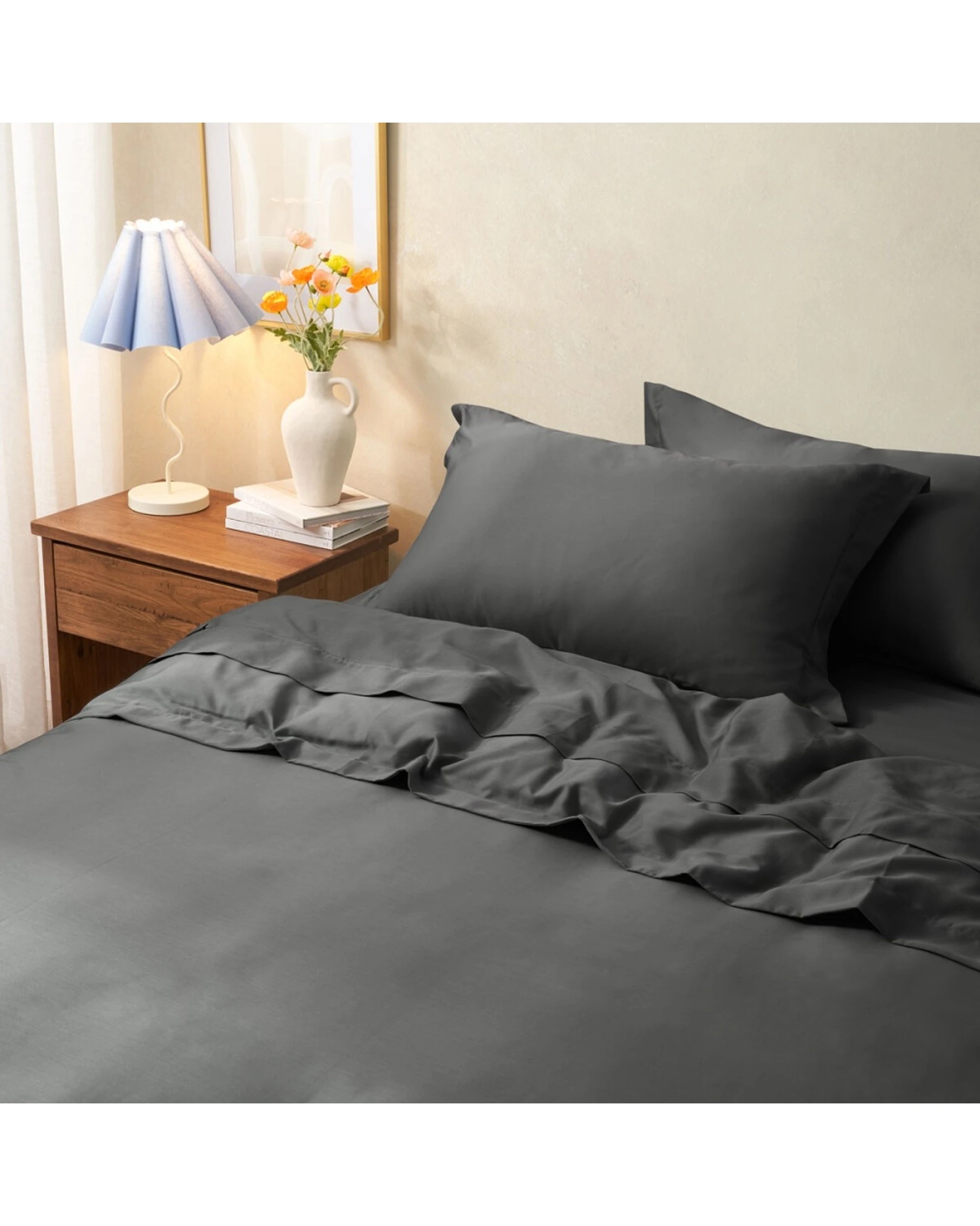 1 Sheraton Luxury Maison 1000TC Cotton Bed Quilt Cover Set King Fossil - Grey, 1 of 4