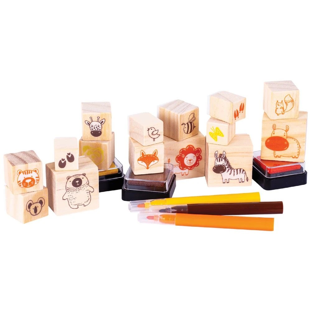 2 Wooden Stamp Set  51 Piece Animal Adventure, 2 of 4