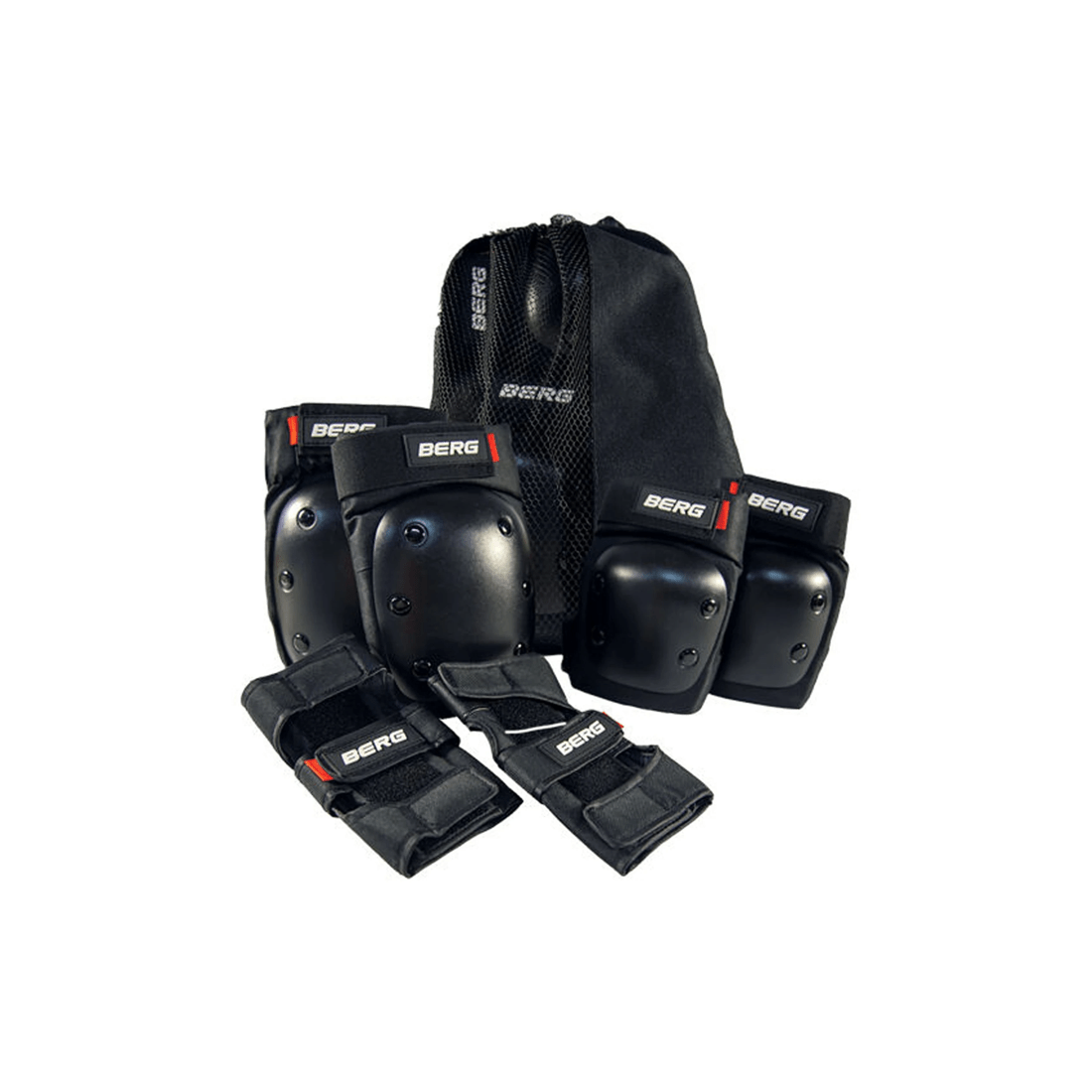 1 BERG Protection Set Knee Pads Wrist Guards Elbow Pads Protection Bag Small
 - black, 1 of 3