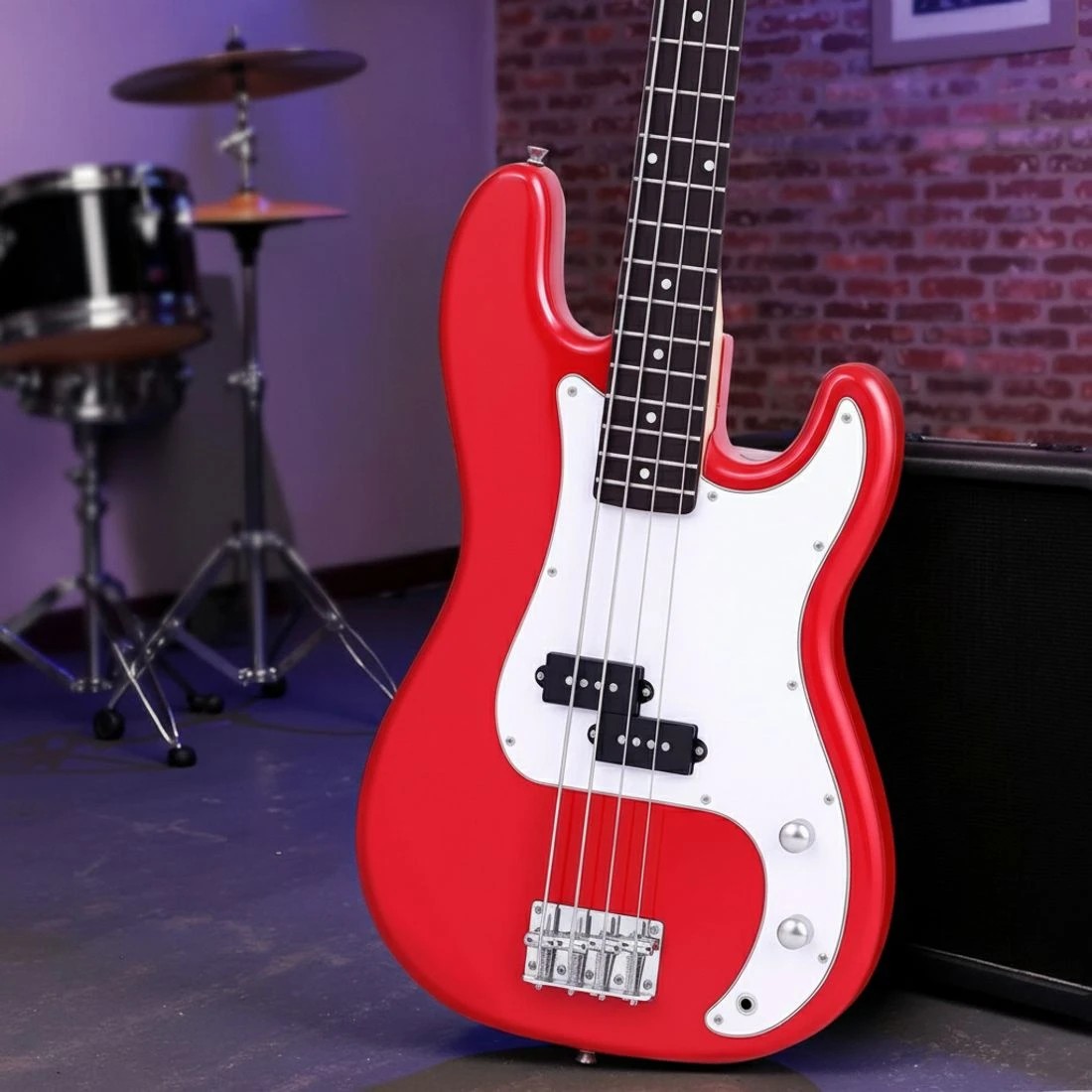 5 Alpha Electric Guitar Bass  47 Inch - Red, 5 of 5