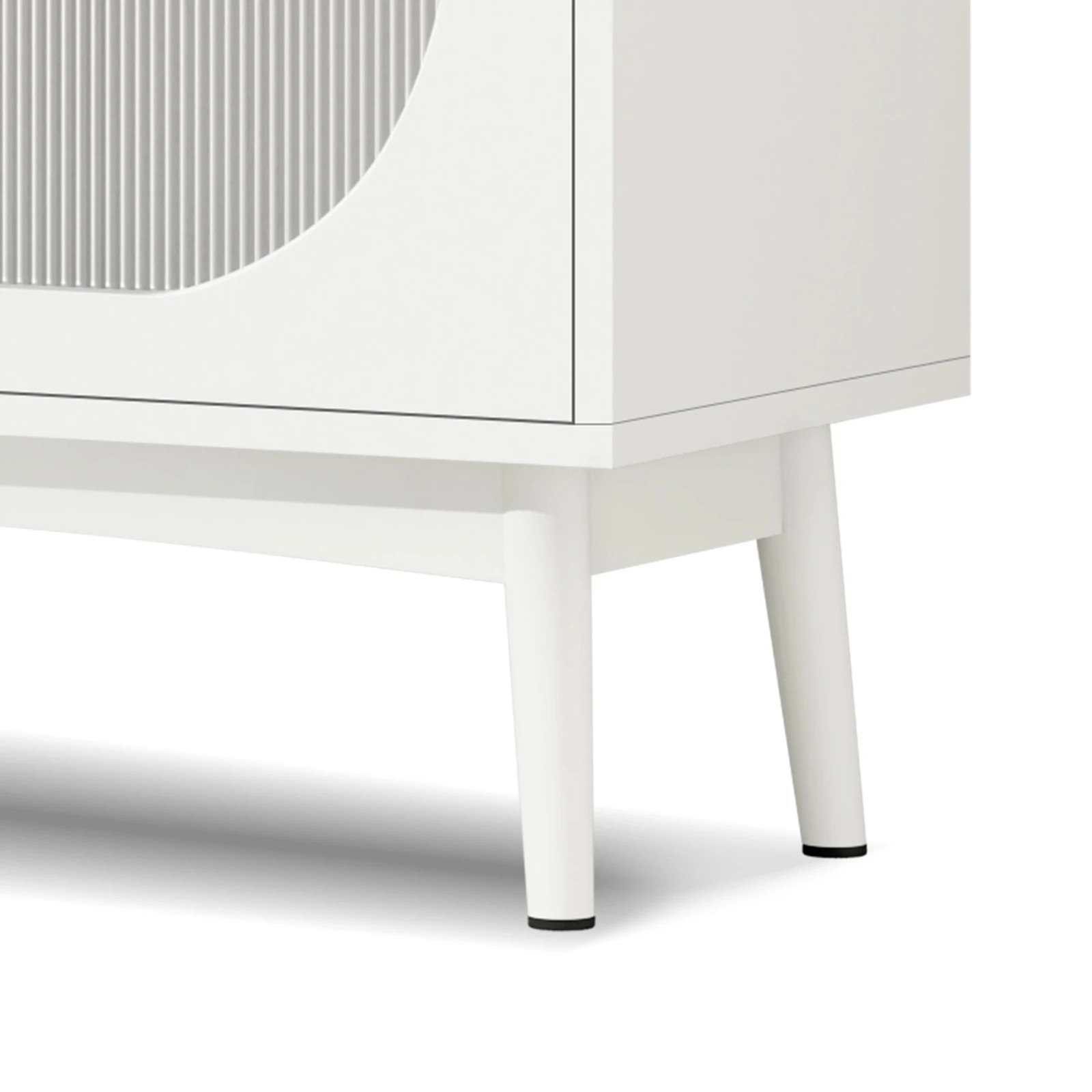 6 Alfordson Buffet Sideboard 2 Doors Cabinet Fluted Doors - White, 6 of 9