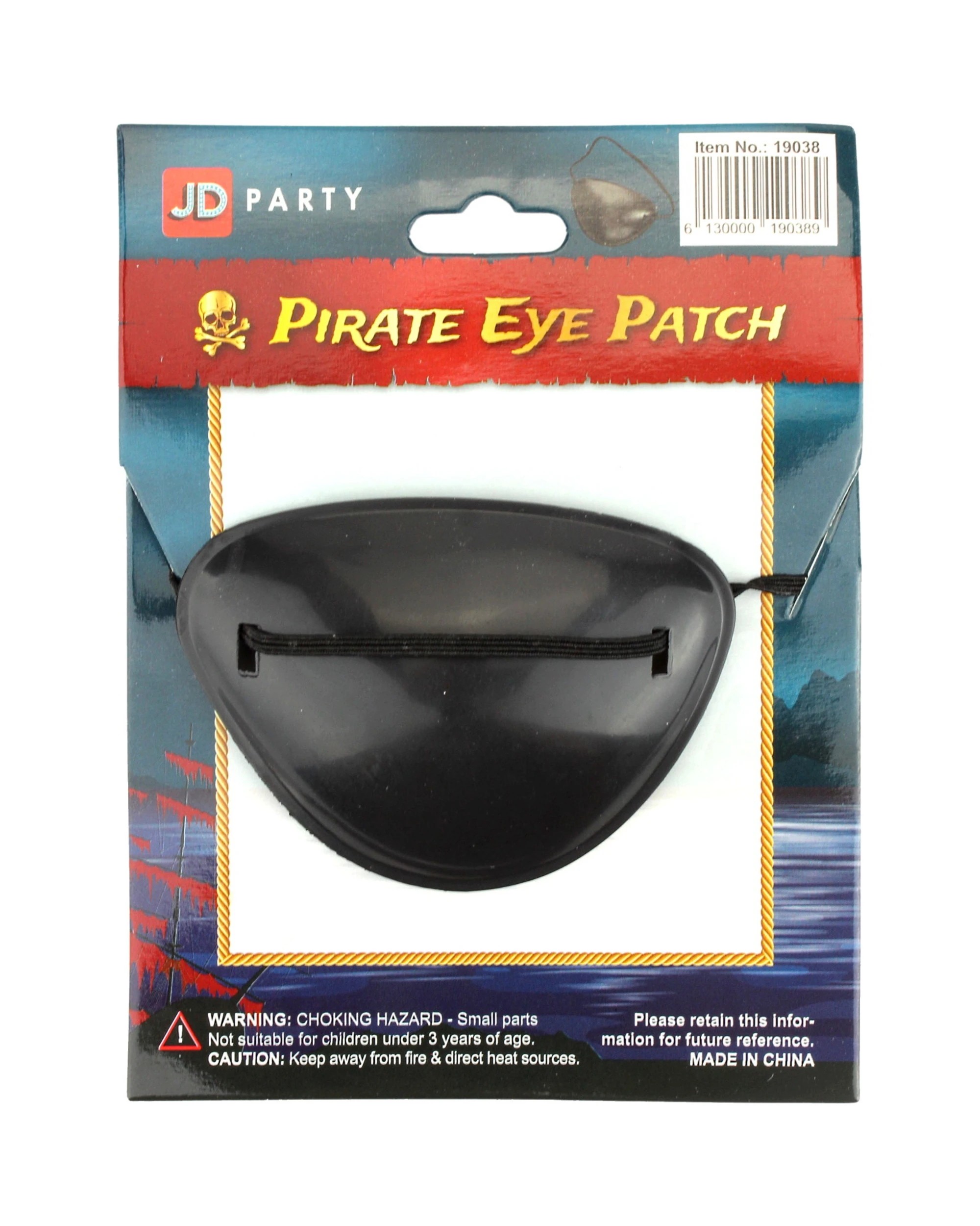 1 JD Party Plastic Pirate Eye Patch - One Size - Black, 1 of 1