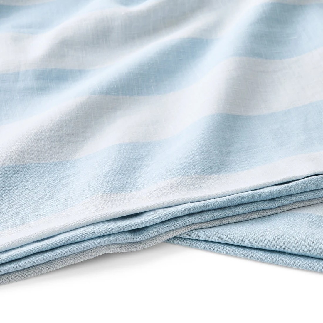 4 Stripe Linen Cotton Quilt Cover Set - Queen Bed, Blue, 4 of 7