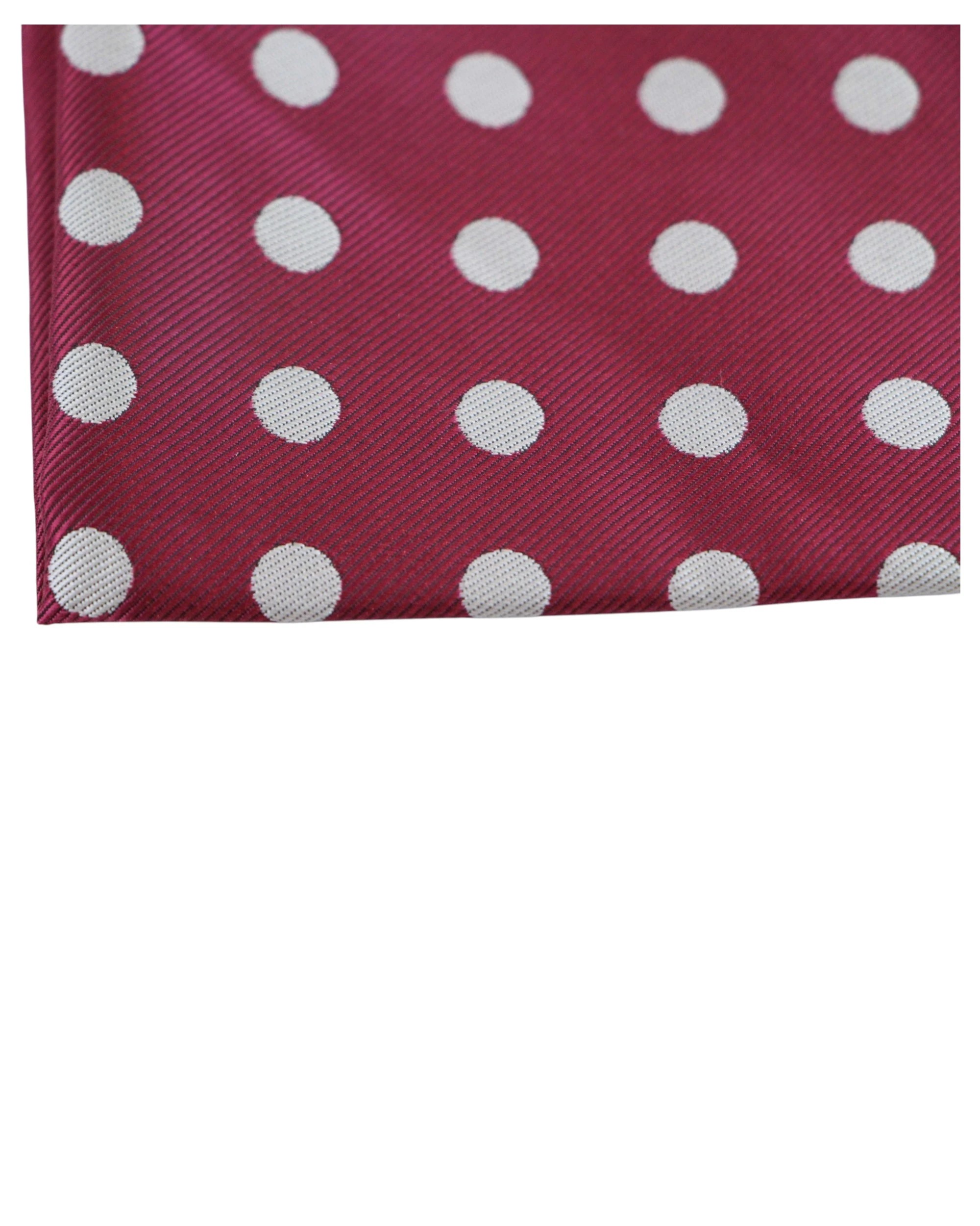 2 Zasel Mens Dark Red & Silver Polka Dot Silk Pocket Square - Multi, 2 of 3