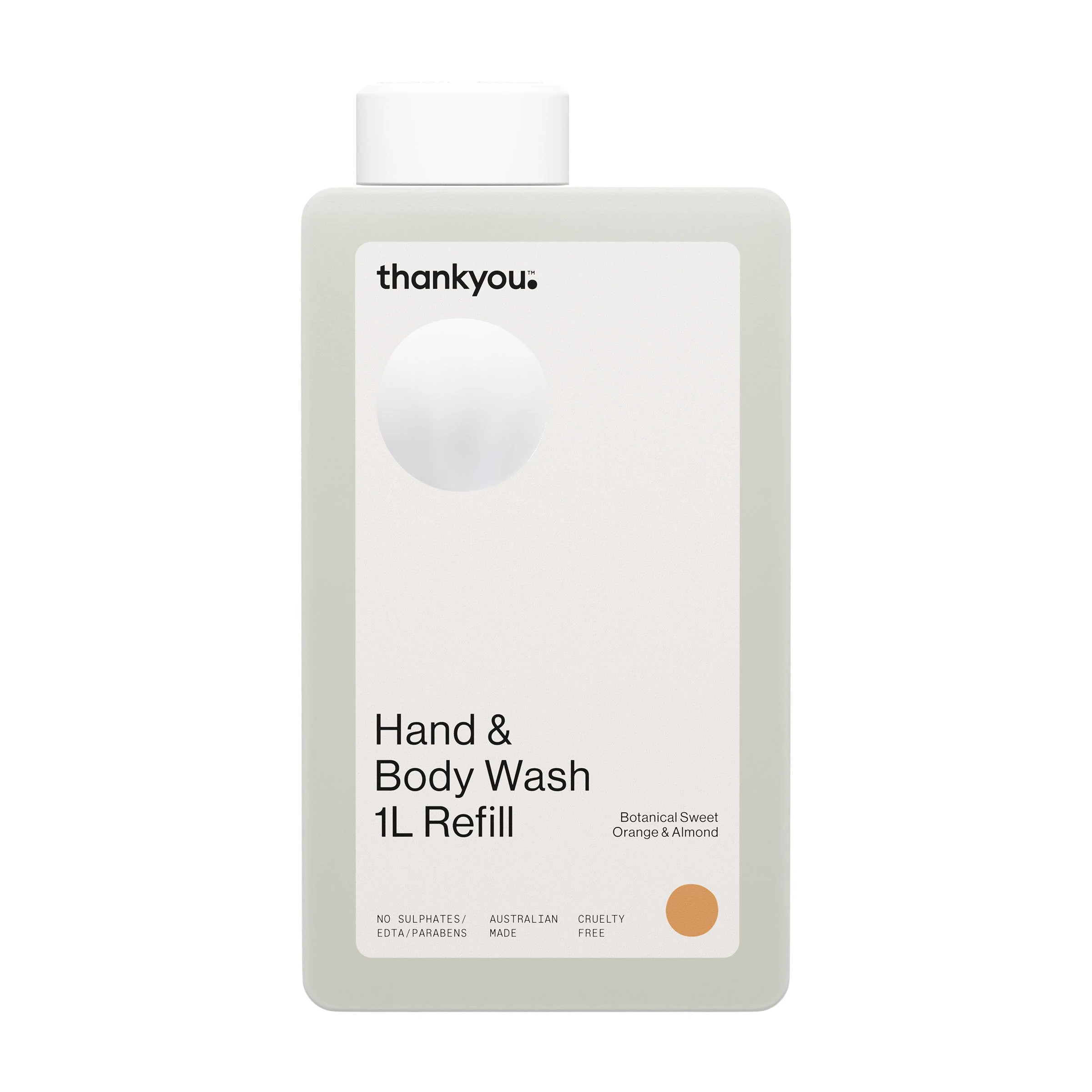 1 Thankyou. Hand & Body Wash Refill 1L - Botanical Sweet Orange and Almond, 1 of 2