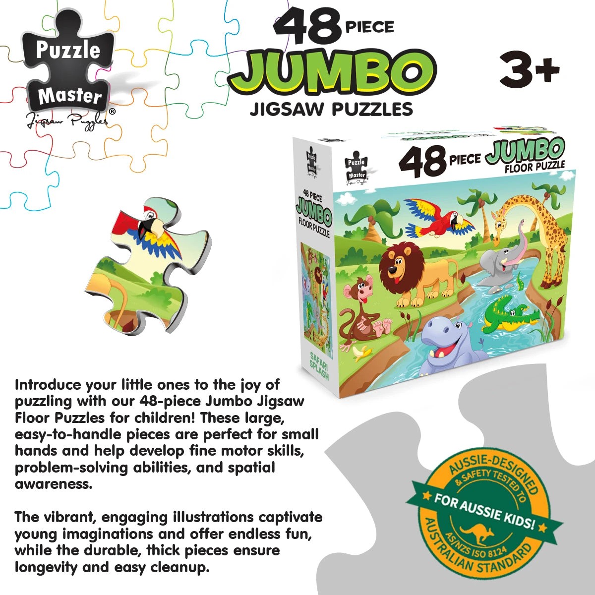 3 Puzzle Master 48 Piece Jumbo Floor Puzzle Safari Splash, 3 of 5