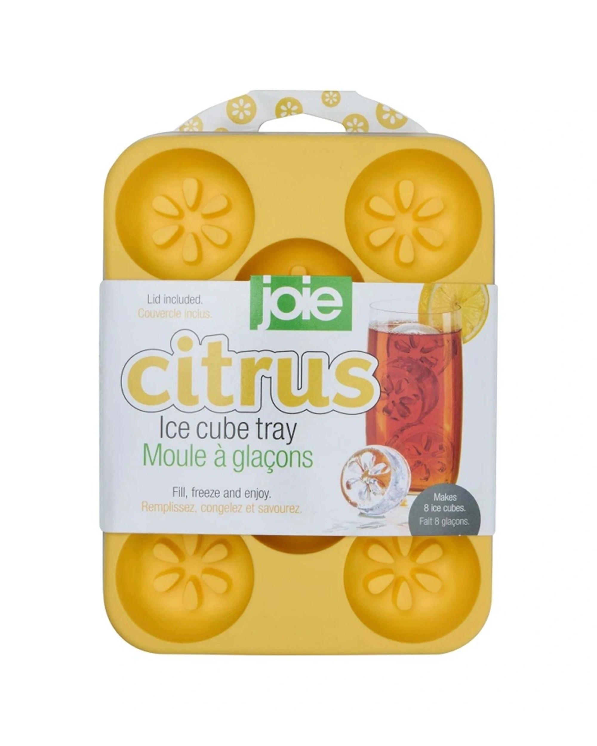 1 Joie Citrus Ice Cube Tray With Lid Up To 8 Cubes Kitchen Gadget - Yellow, 1 of 1