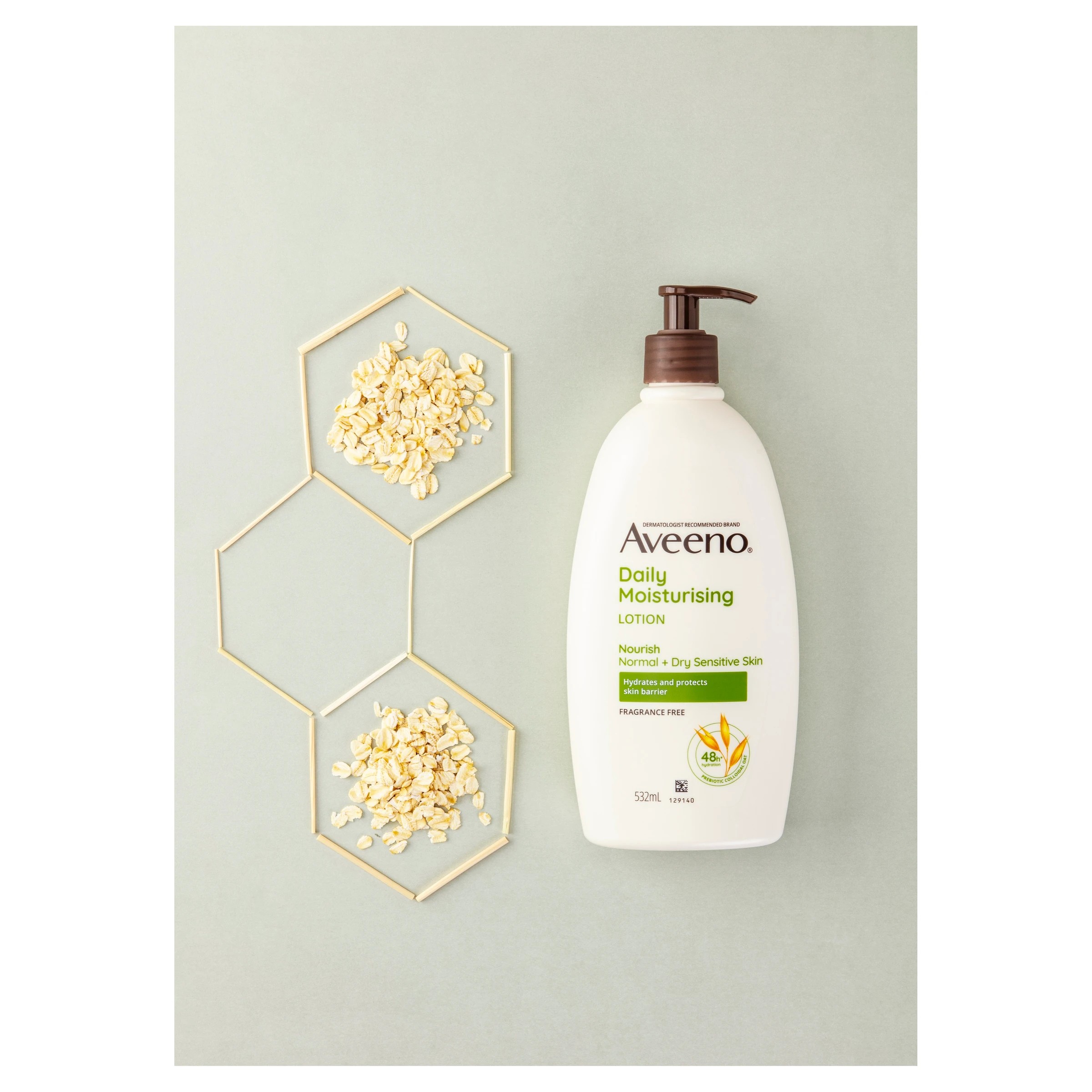 4 Aveeno Daily Moisturising Fragrance Free Body Lotion 532ml - Prebiotic Colloidal Oatmeal, 4 of 4