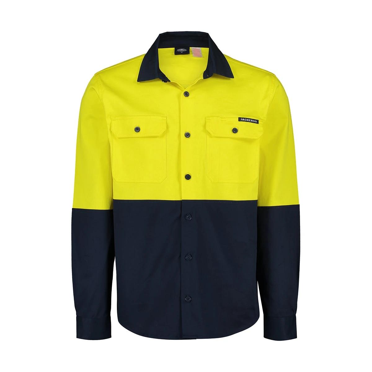 5 Workwear Long Sleeve Hi-Visibility Stretch Shirt SAFETY YELLOW, 5 of 5