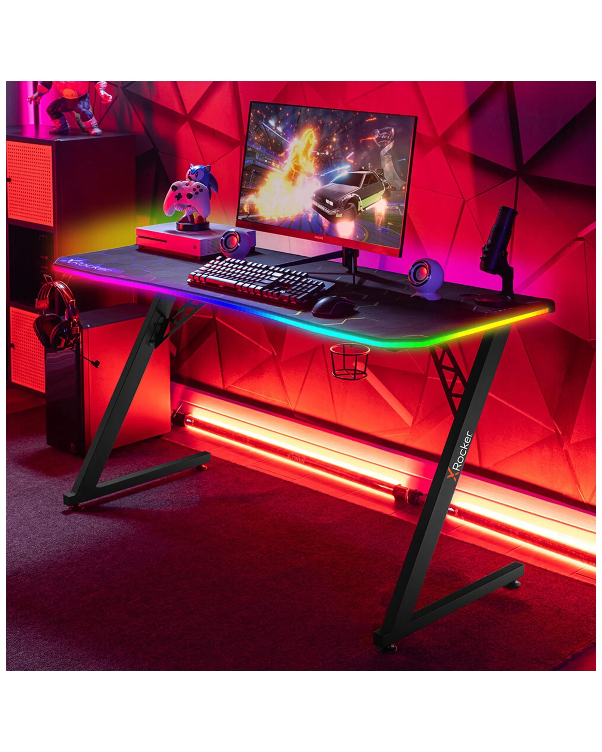 4 X Rocker Pulsar Rgb Xl Aluminium Gaming Desk W/ Neo Motion & Wireless Charging
 - Black, 4 of 9