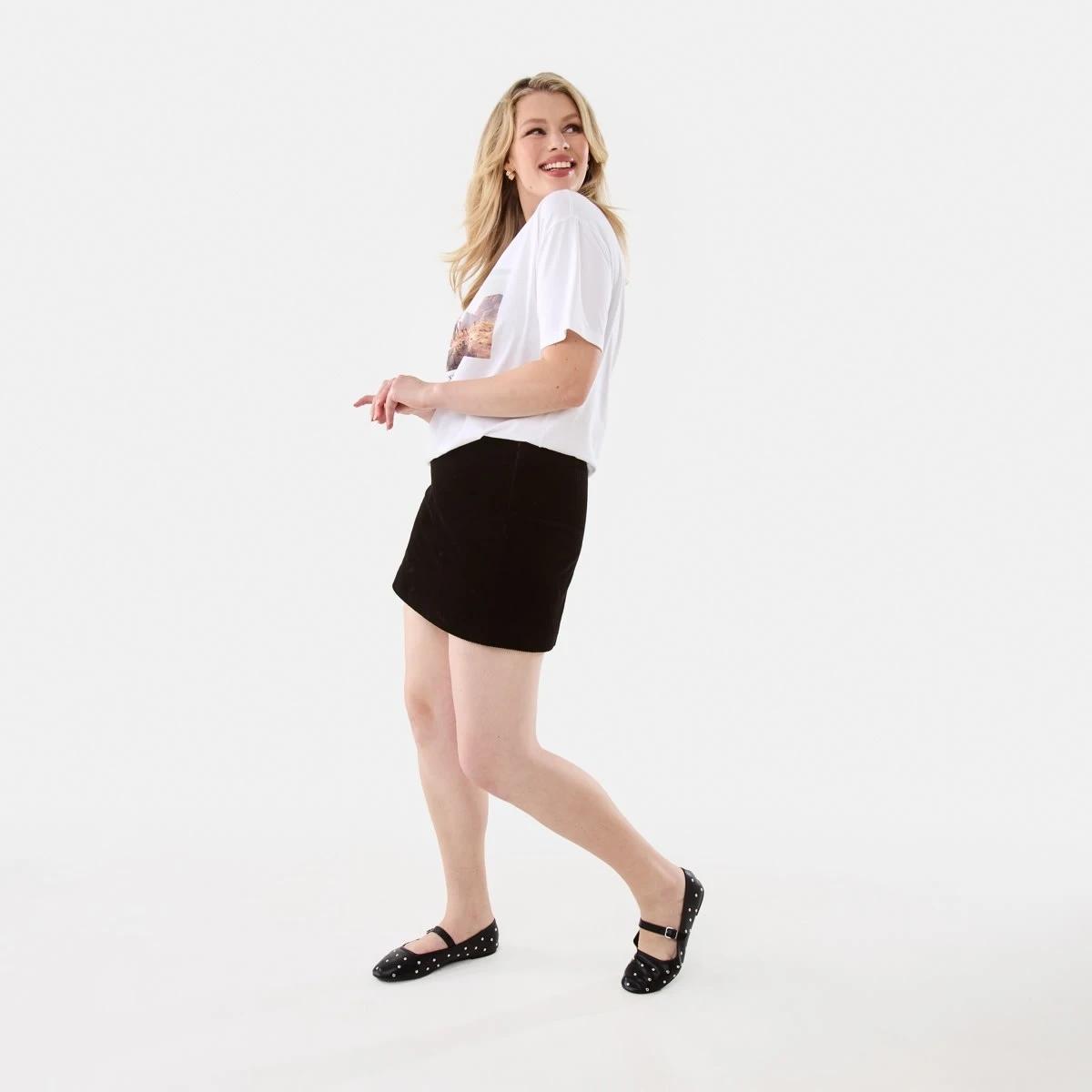 3 Corduroy Mini Skirt Black, 3 of 6