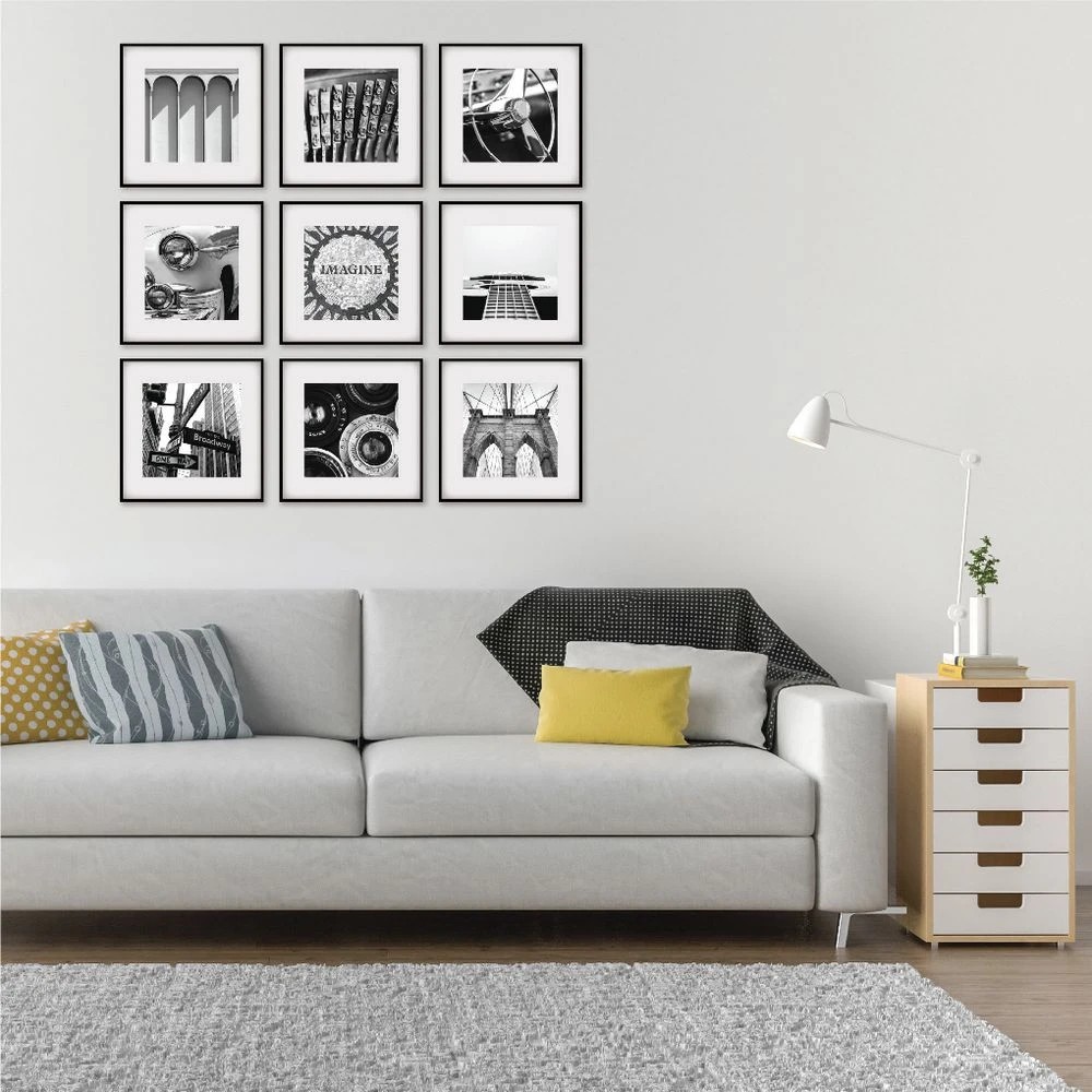 3 Cooper & Co Square Frames Black 9 Pack, 3 of 4