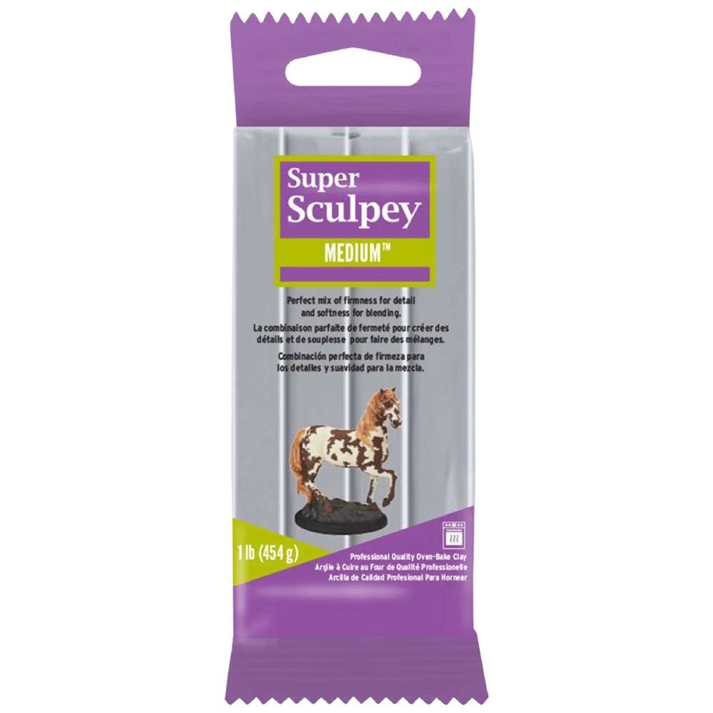 1 Sculpey Medium Super Modelling Clay Grey 454g, 1 of 5
