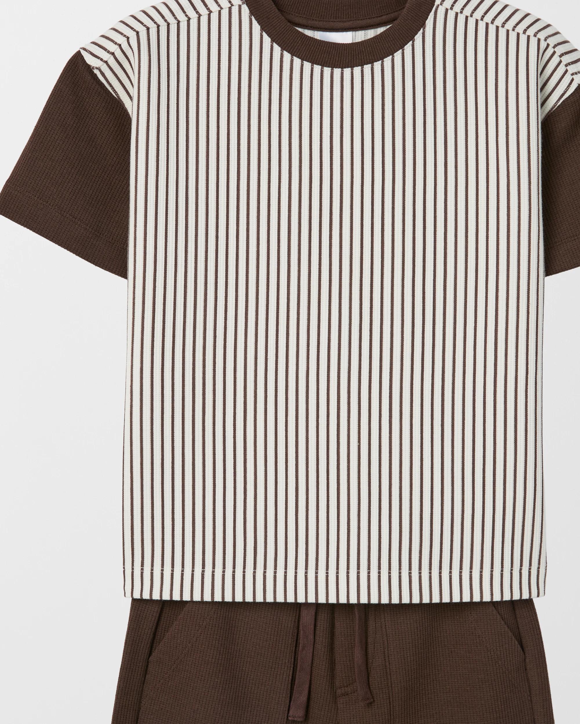 6 Target Kids Waffle T-Shirt and Shorts 2 Piece Set BROWN, 6 of 6