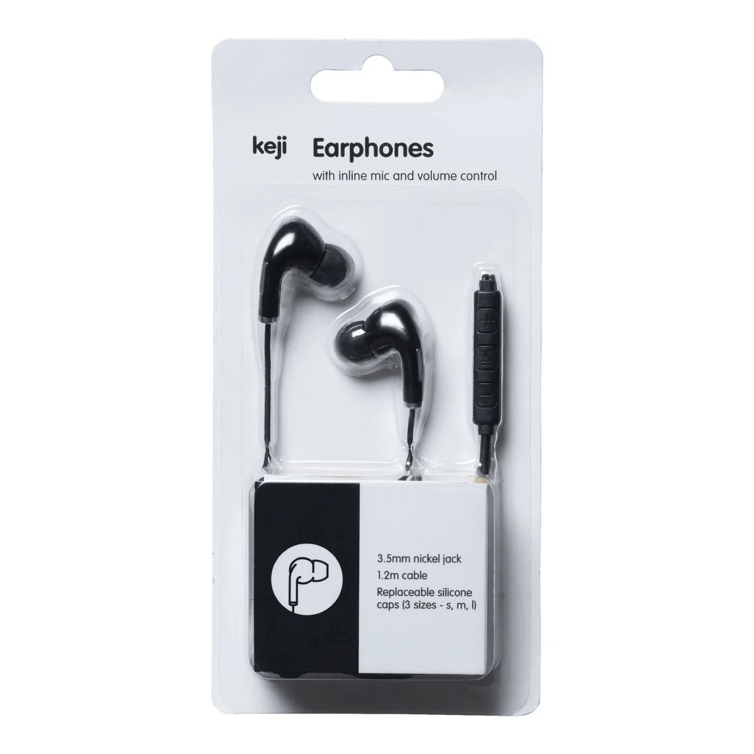 2 Keji Earphones with Inline Mic Black, 2 of 5