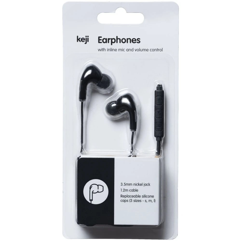 2 Keji Earphones with Inline Mic Black, 2 of 5